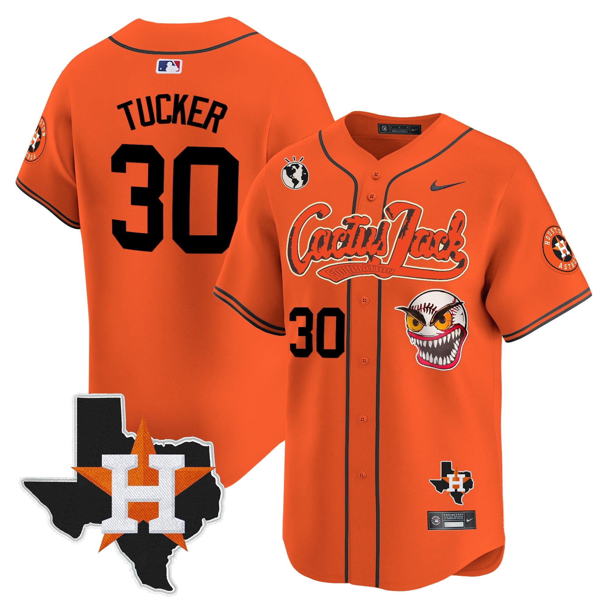 Men’s Houston Cactus Jack Patch Vapor Premier Limited Jersey V6 – Stitched