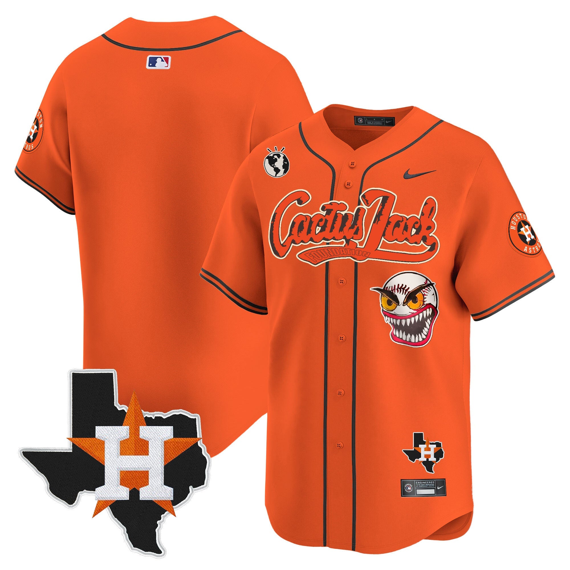 Men’s Houston Cactus Jack Patch Vapor Premier Limited Jersey V6 – Stitched