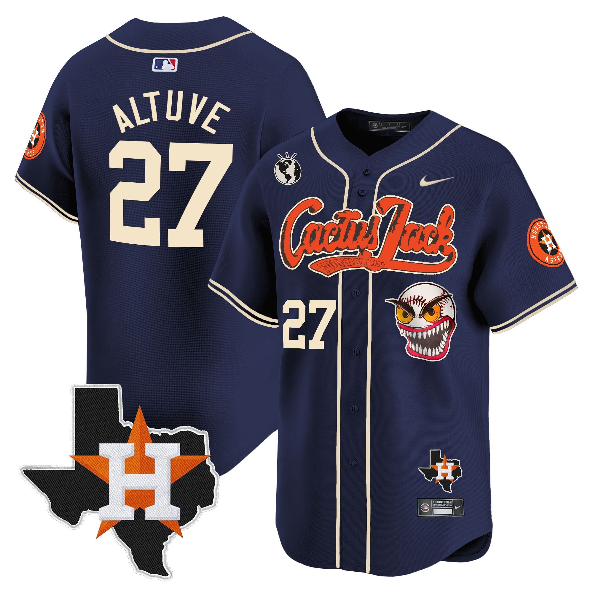 Men’s Houston Cactus Jack Patch Vapor Premier Limited Jersey V6 – Stitched