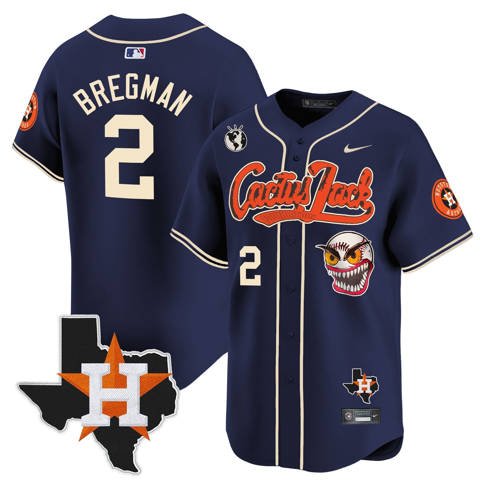 Men’s Houston Cactus Jack Patch Vapor Premier Limited Jersey V6 – Stitched