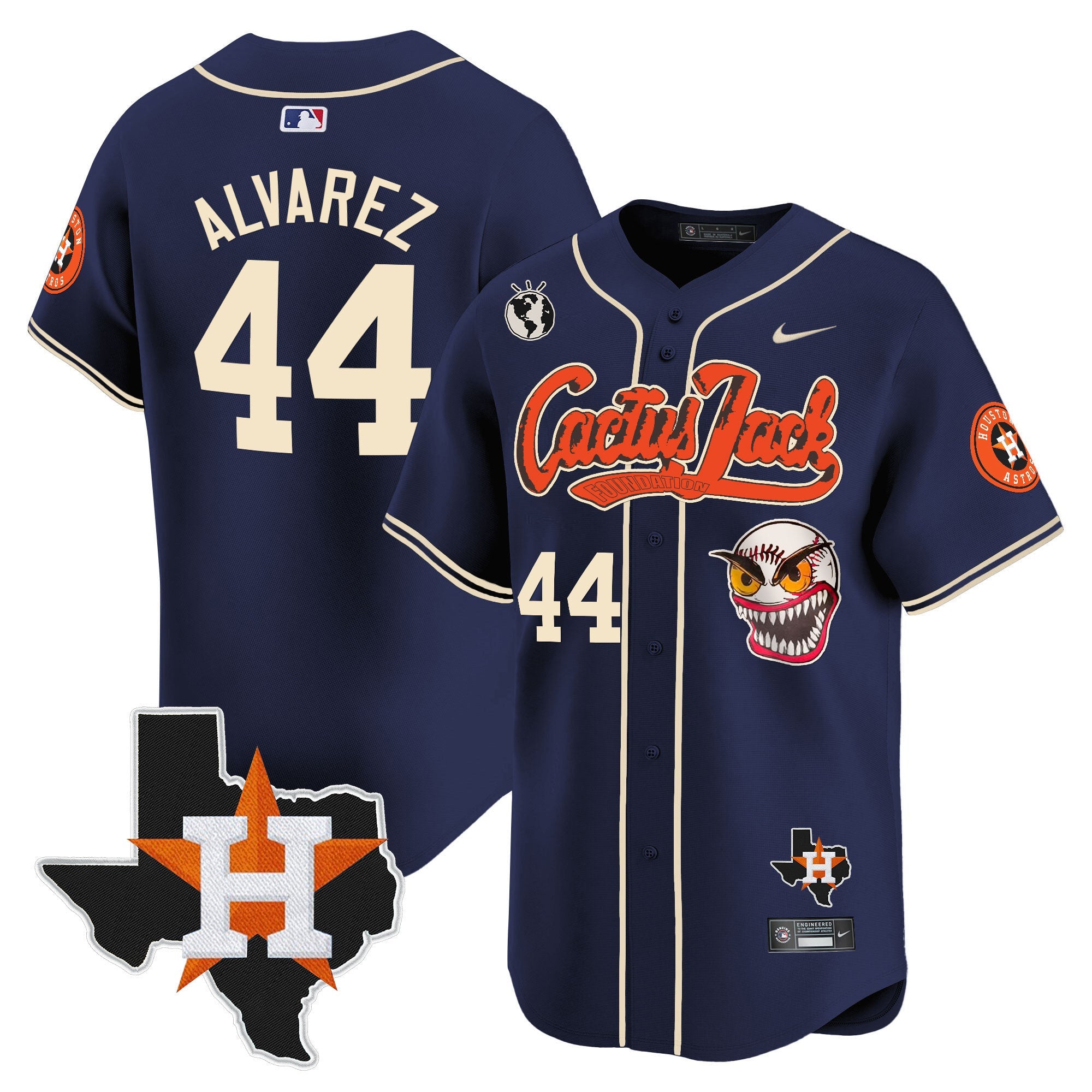 Men’s Houston Cactus Jack Patch Vapor Premier Limited Jersey V6 – Stitched