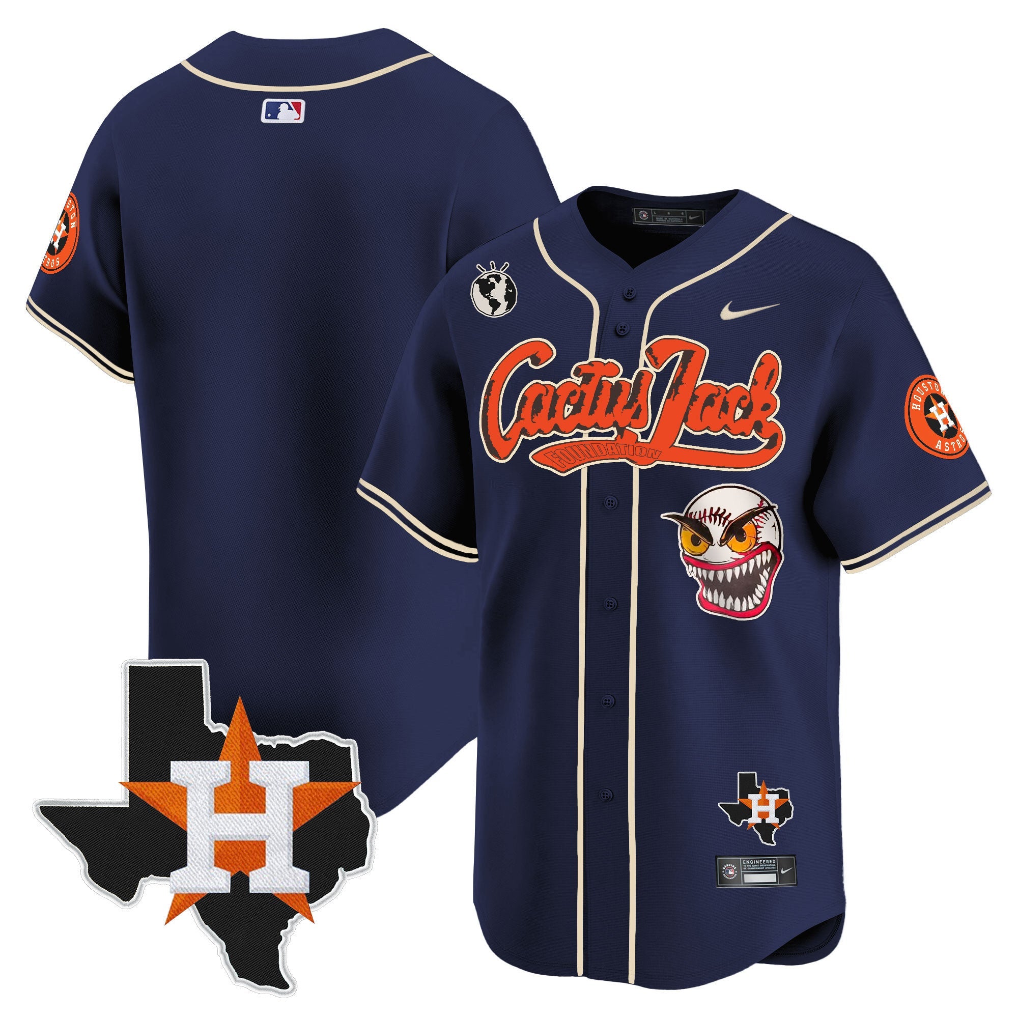 Men’s Houston Cactus Jack Patch Vapor Premier Limited Jersey V6 – Stitched