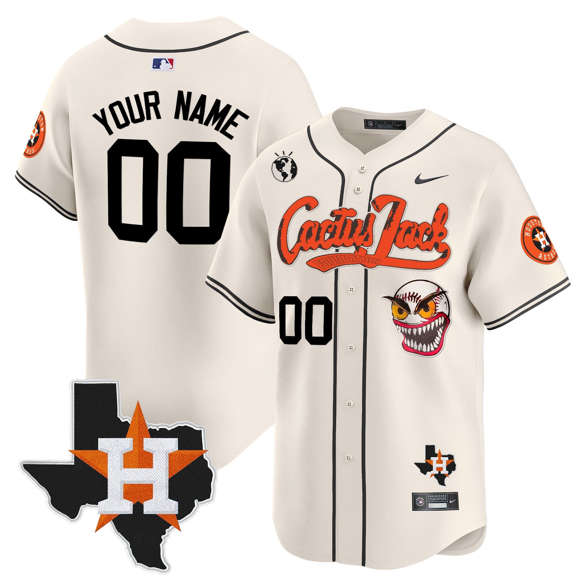 Houston Cactus Jack Patch Vapor Premier Limited Custom Jersey V6 – Stitched