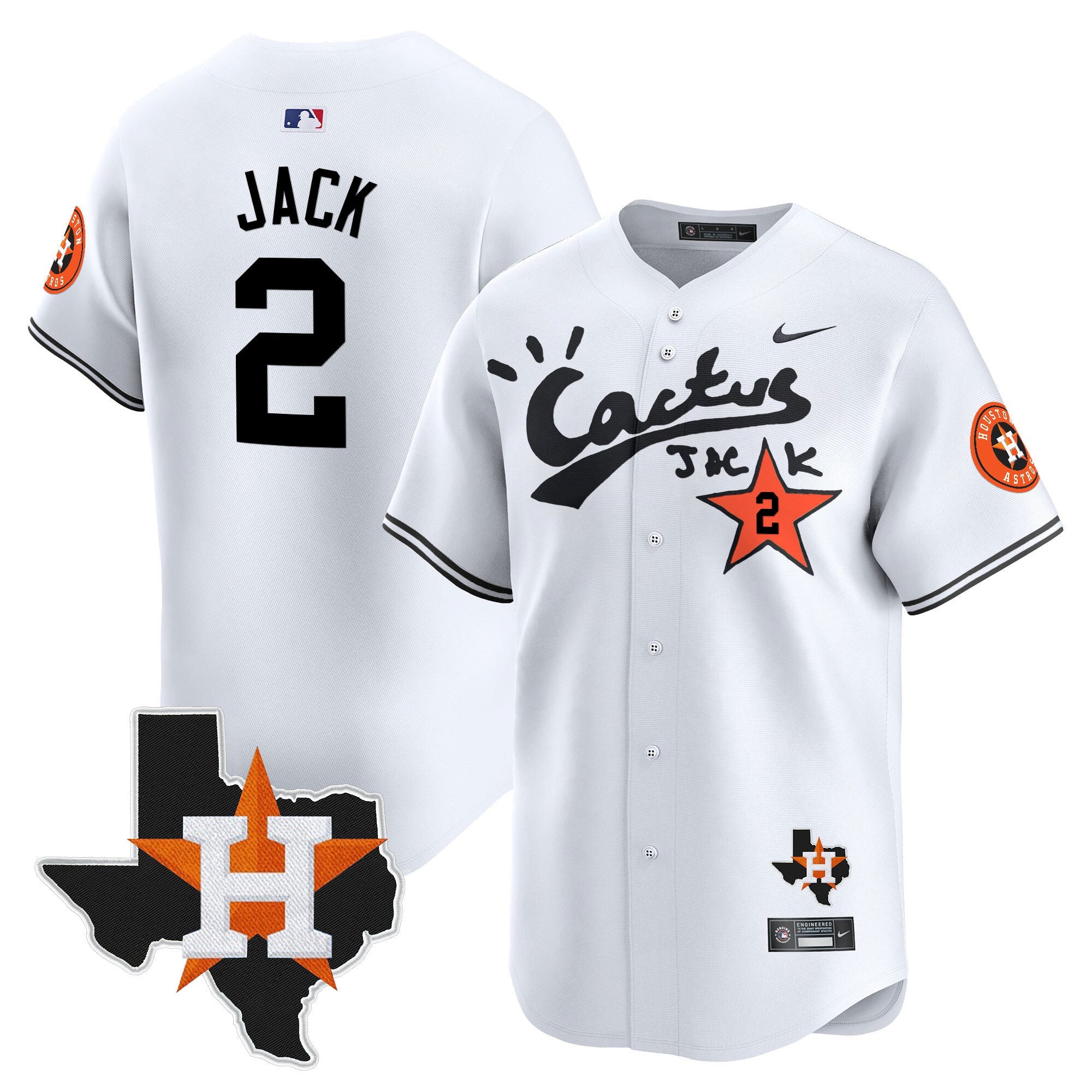 Men’s Houston Cactus Jack Patch Vapor Premier Limited Jersey V7