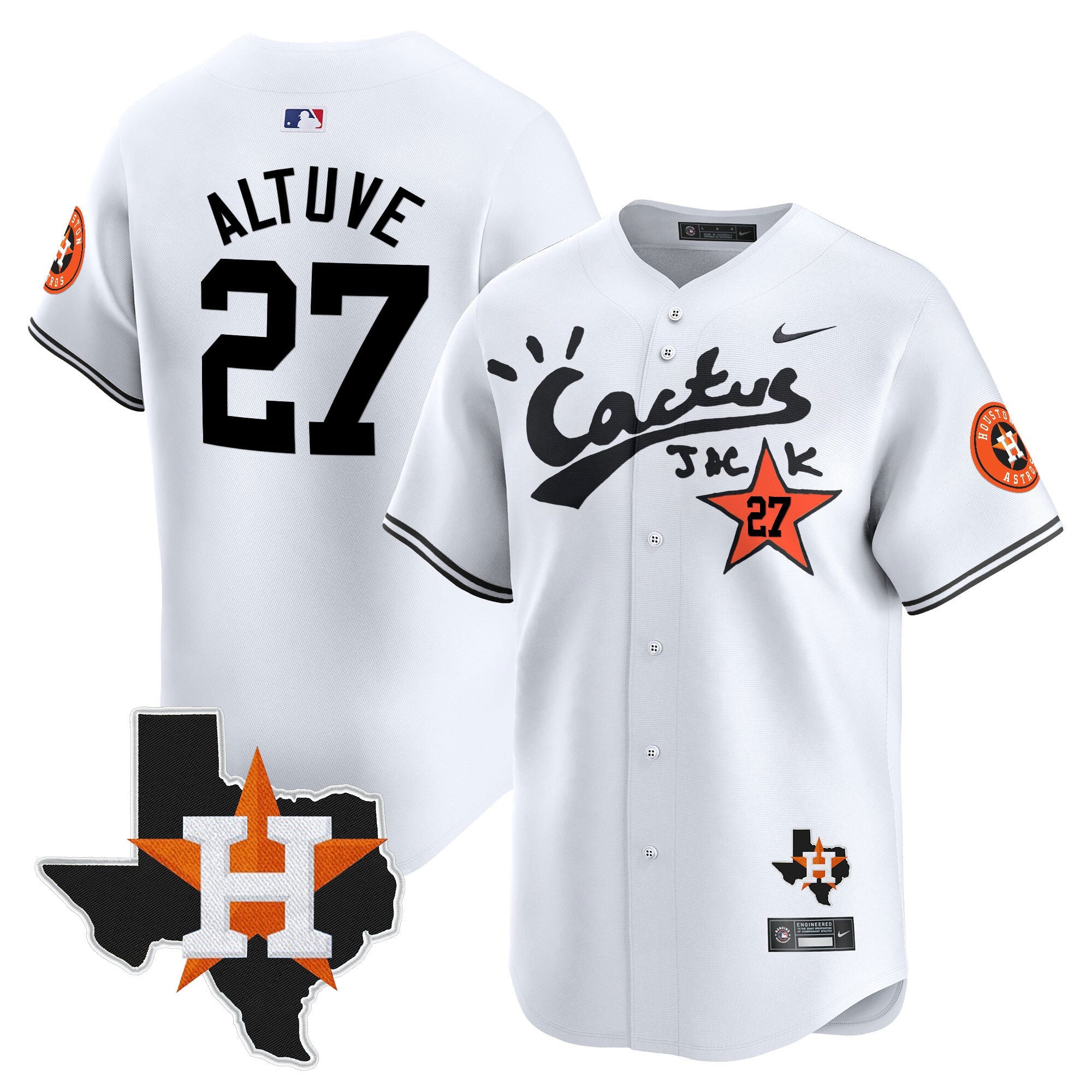 Men’s Houston Cactus Jack Patch Vapor Premier Limited Jersey V7