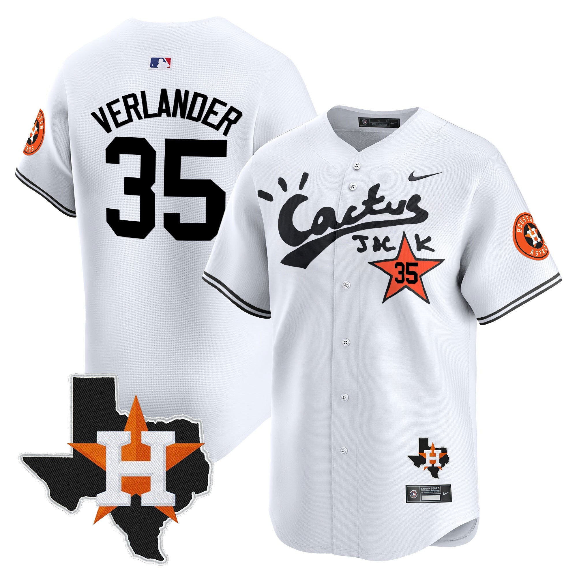 Men’s Houston Cactus Jack Patch Vapor Premier Limited Jersey V7