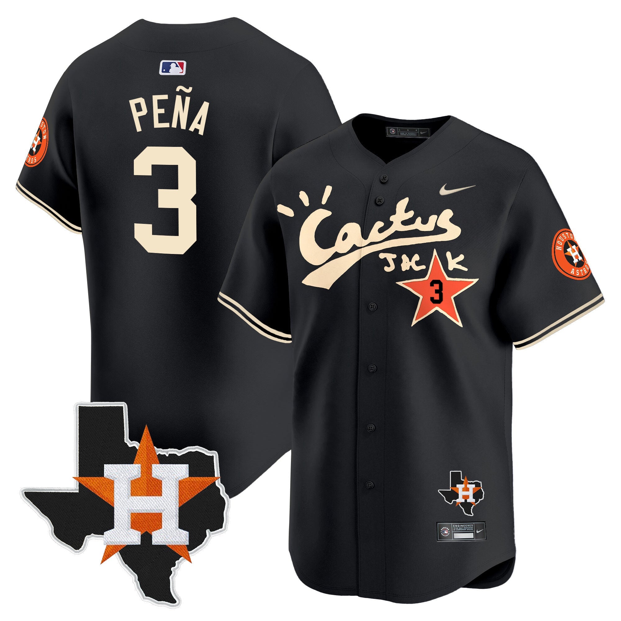 Men’s Houston Cactus Jack Patch Vapor Premier Limited Jersey V7