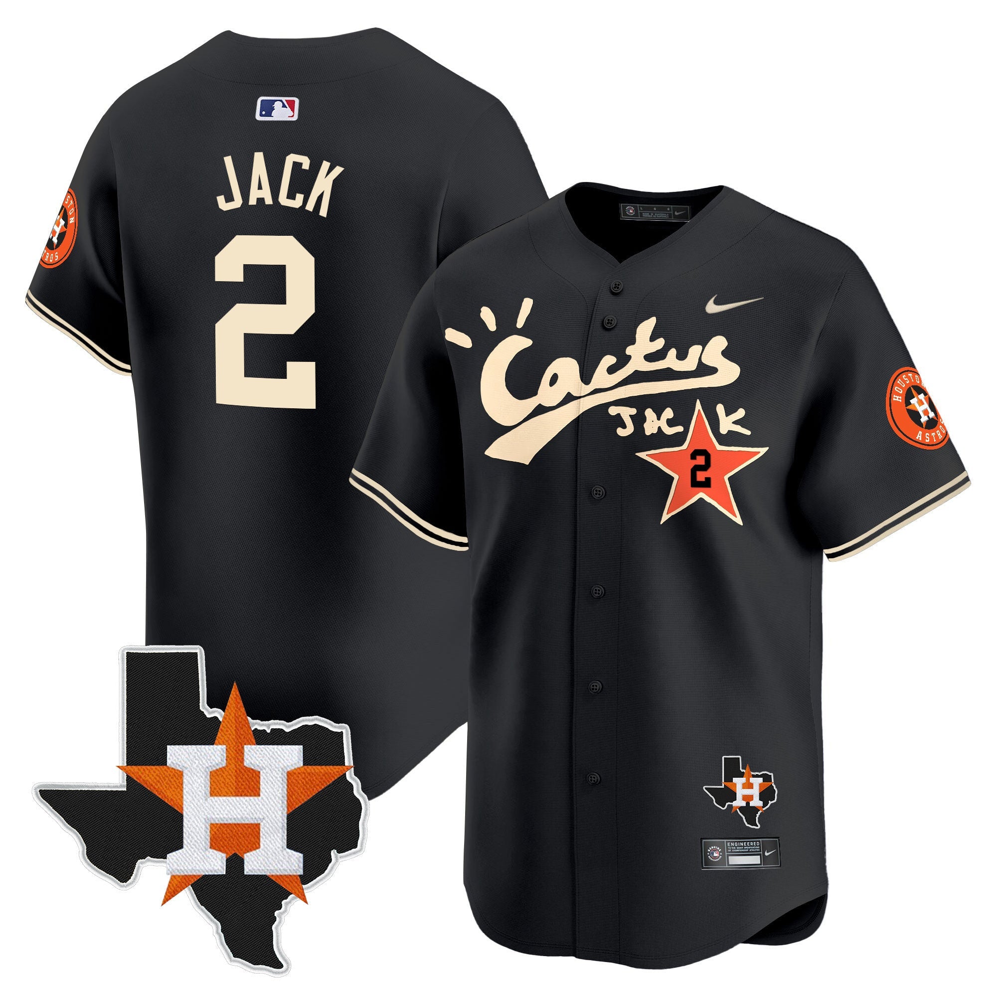 Men’s Houston Cactus Jack Patch Vapor Premier Limited Jersey V7
