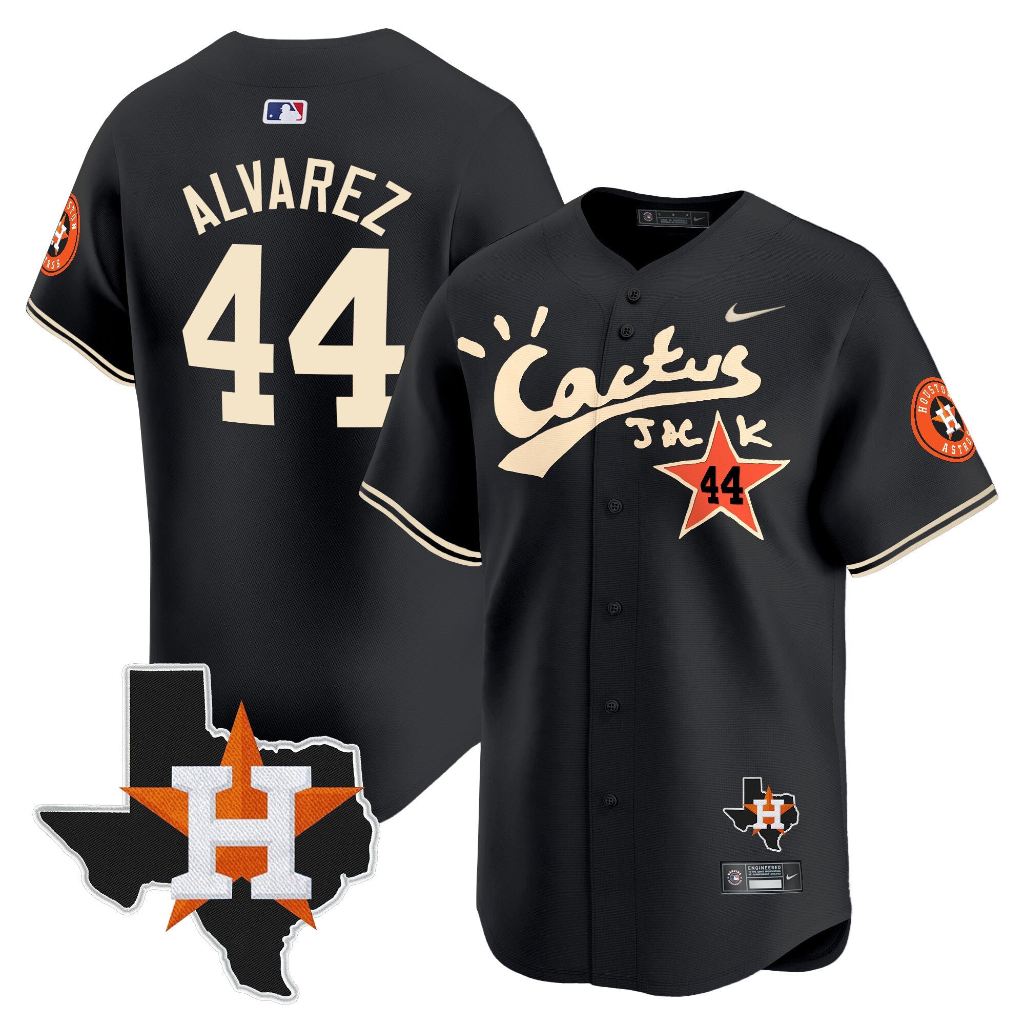Men’s Houston Cactus Jack Patch Vapor Premier Limited Jersey V7