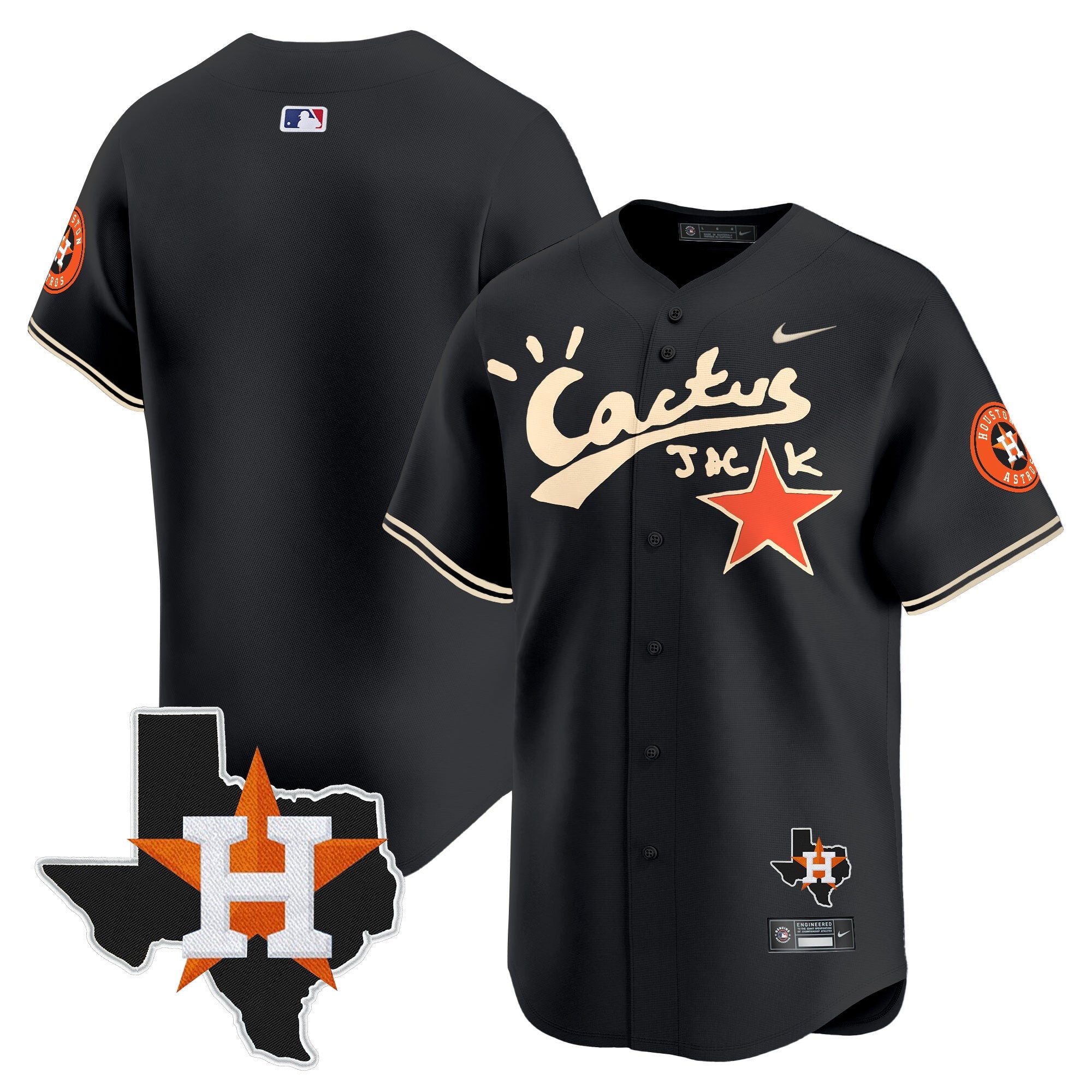 Men’s Houston Cactus Jack Patch Vapor Premier Limited Jersey V7