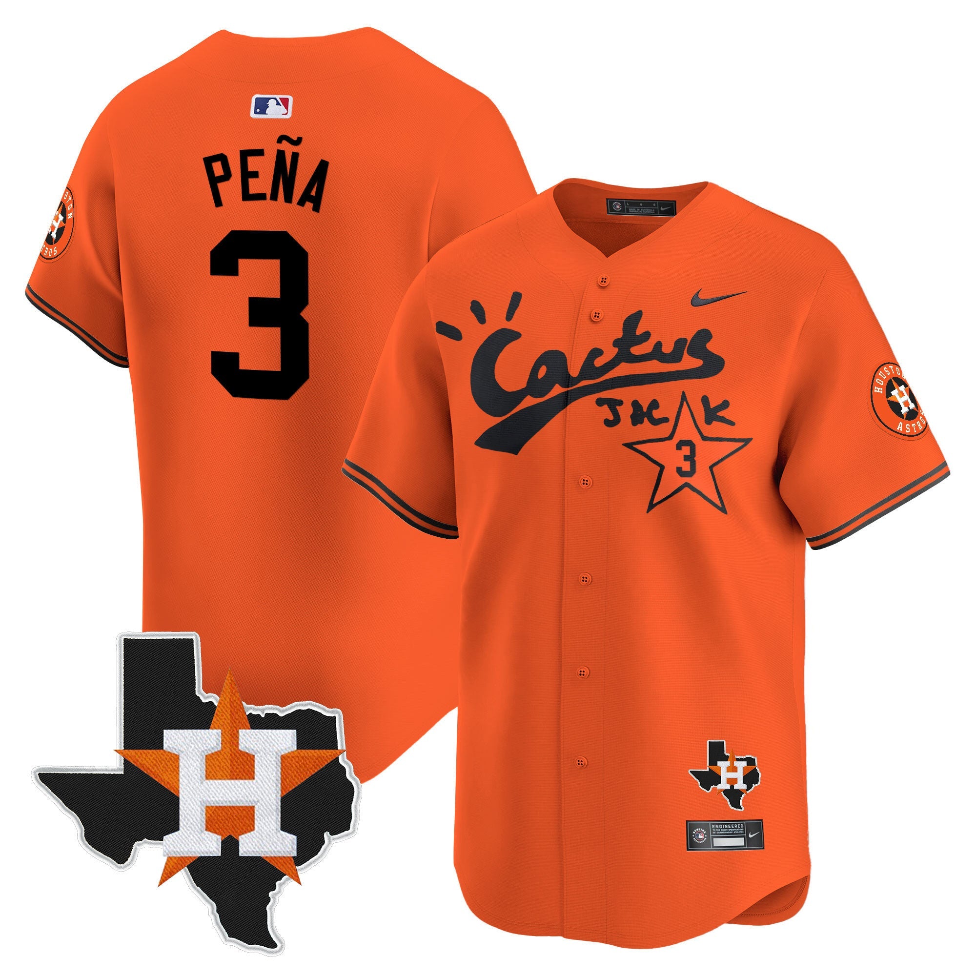 Men’s Houston Cactus Jack Patch Vapor Premier Limited Jersey V7