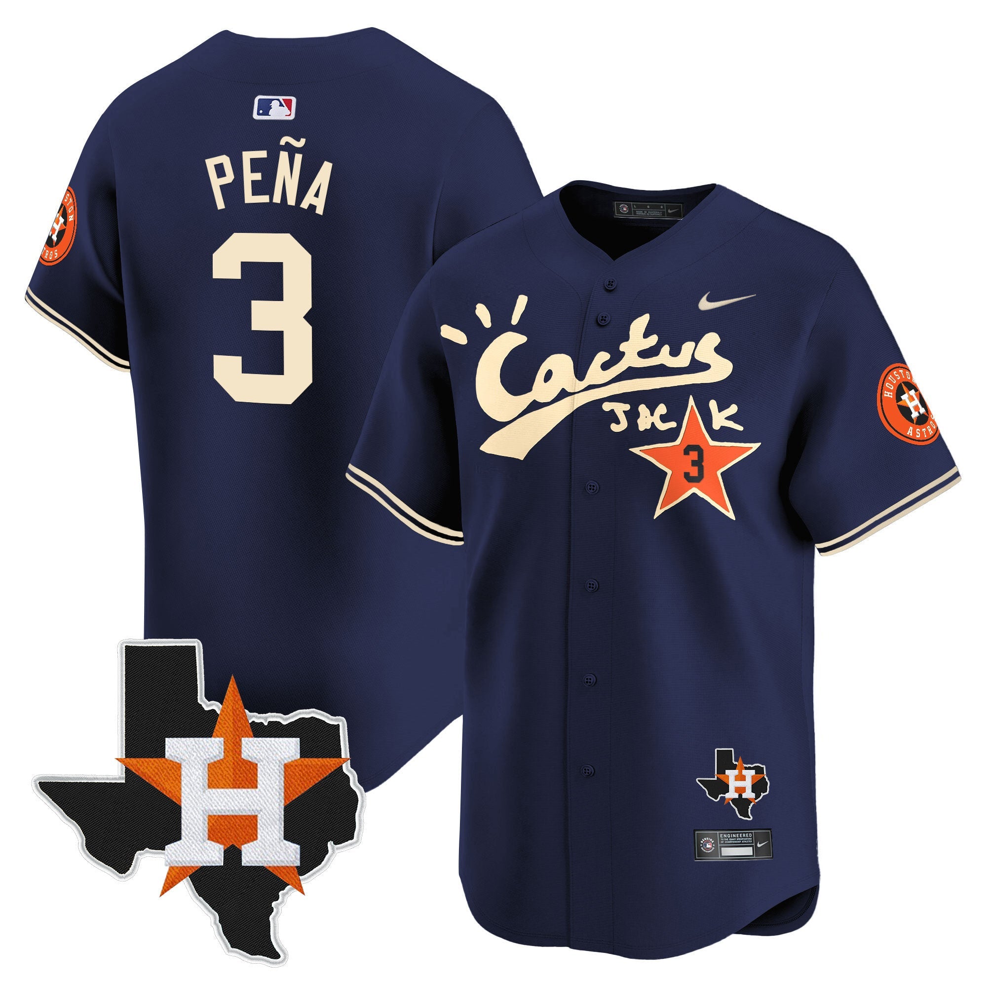 Men’s Houston Cactus Jack Patch Vapor Premier Limited Jersey V7