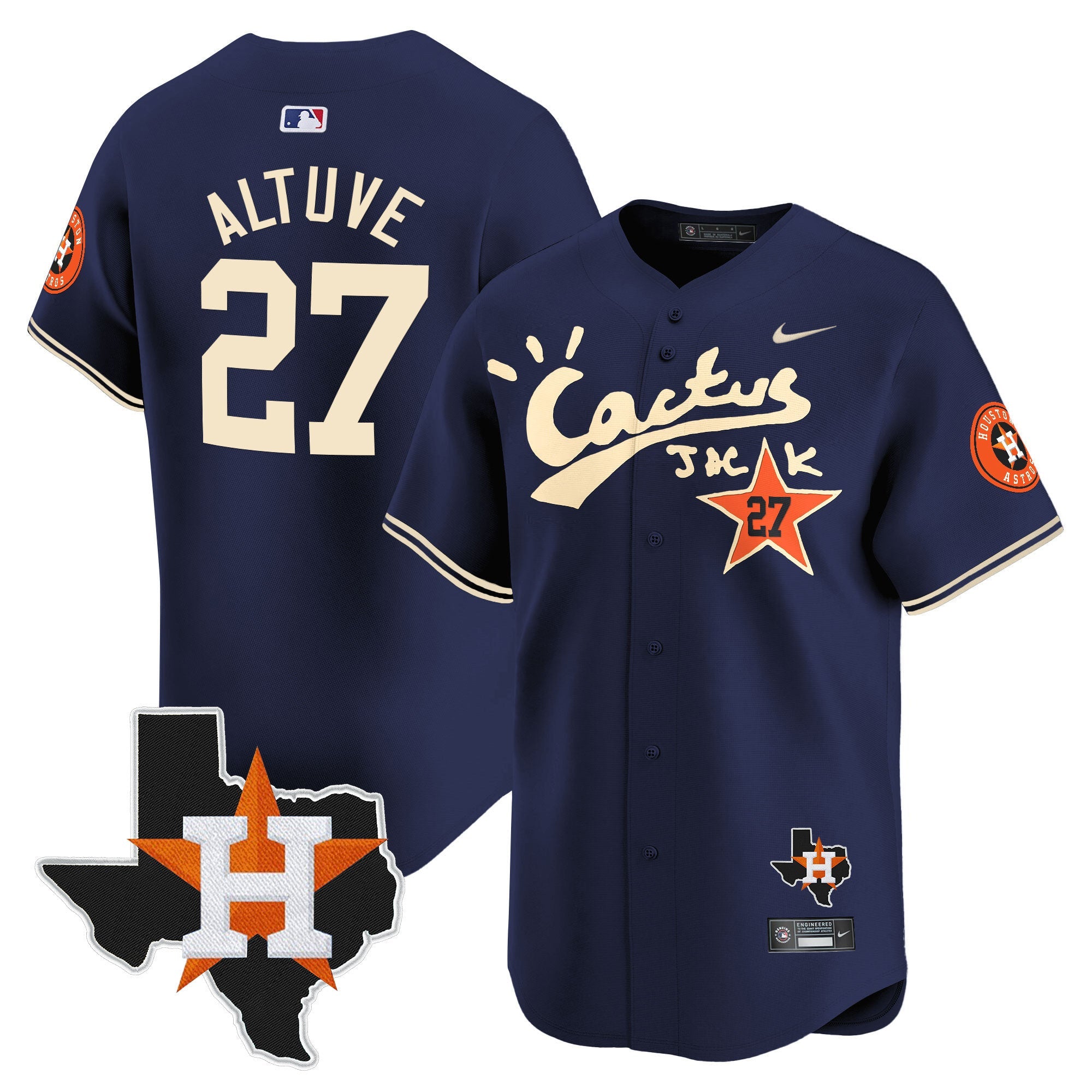 Men’s Houston Cactus Jack Patch Vapor Premier Limited Jersey V7