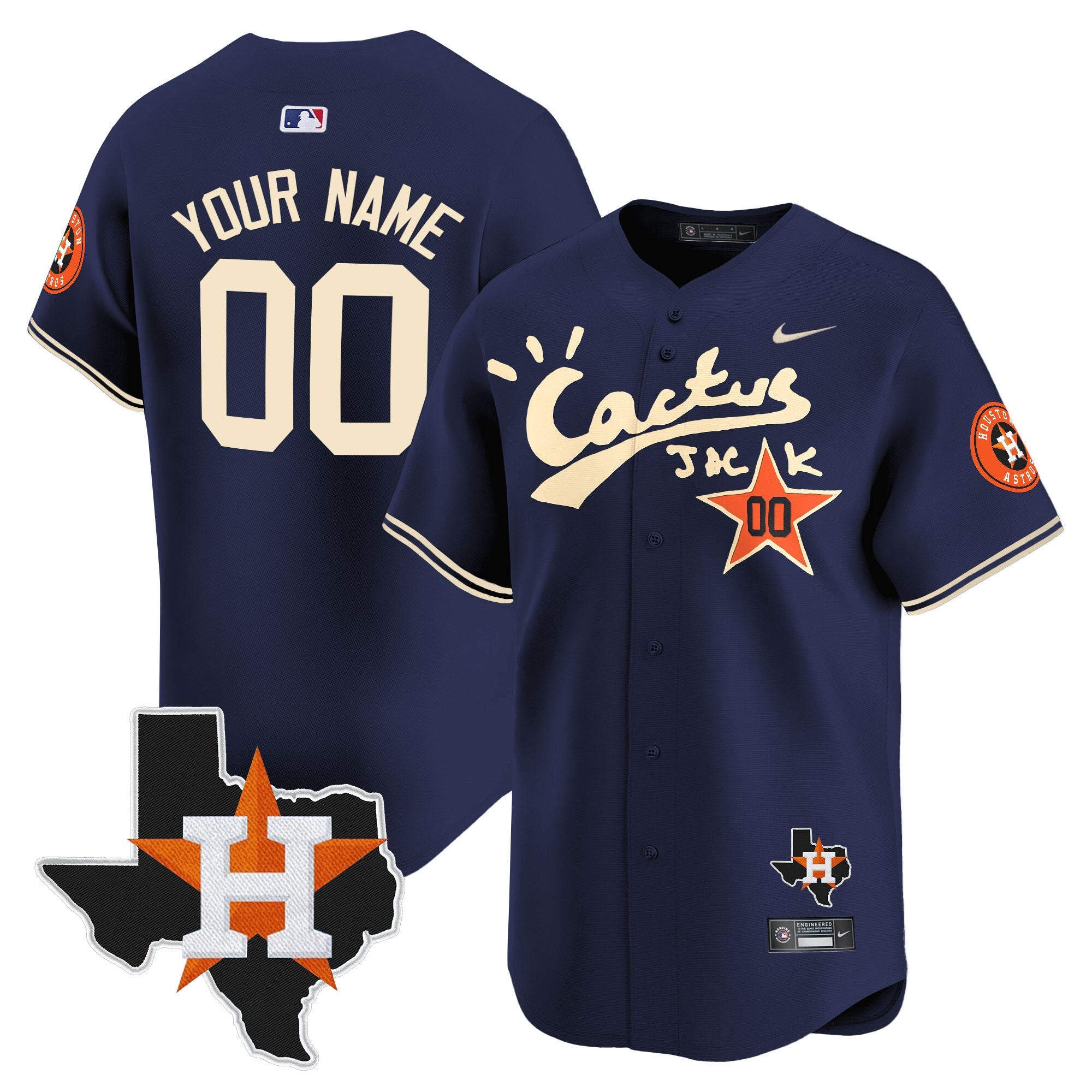 Houston Cactus Jack Patch Vapor Premier Limited Custom Jersey V7 – Stitched