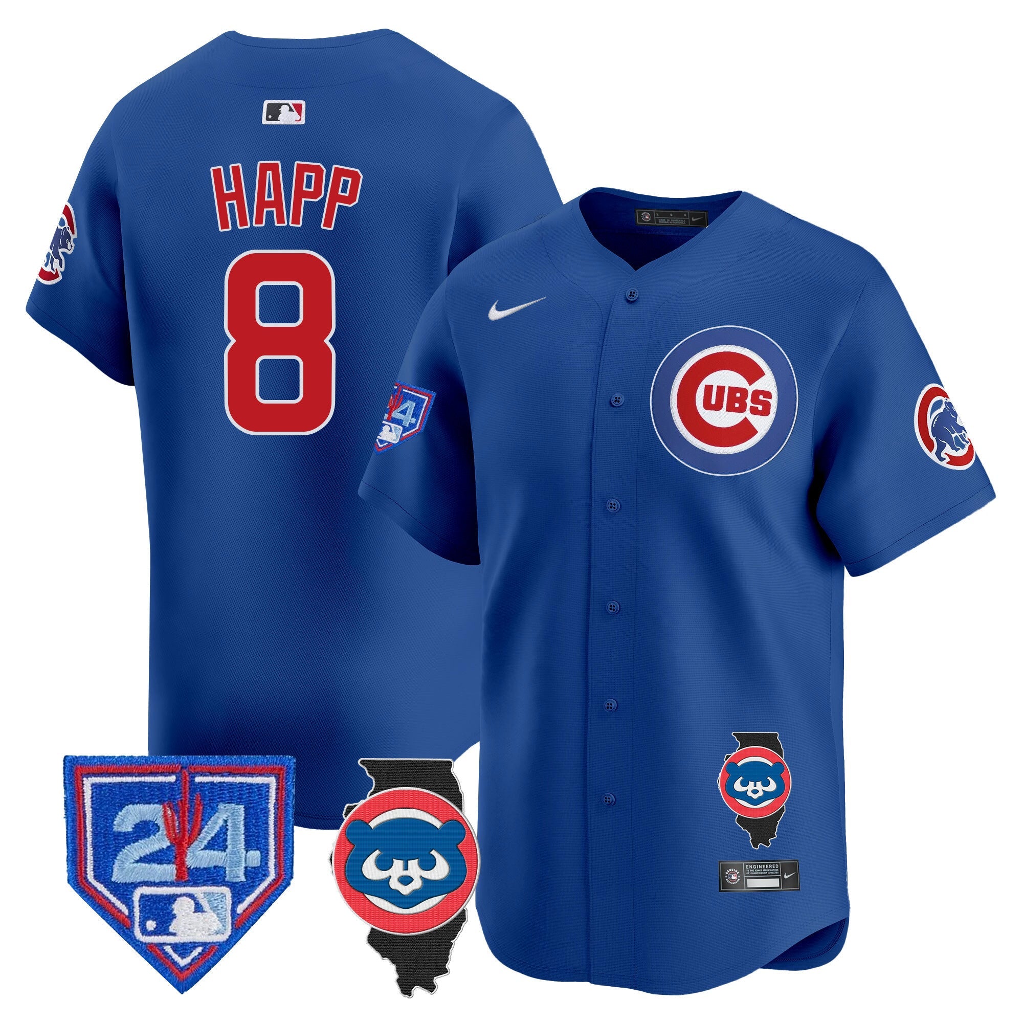 Men’s Chicago Spring Training & Illinois Patch Vapor Premier Limited Jersey