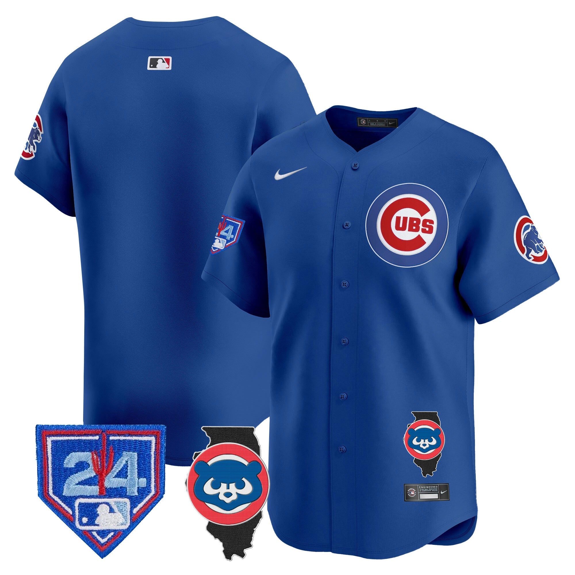 Men’s Chicago Spring Training & Illinois Patch Vapor Premier Limited Jersey