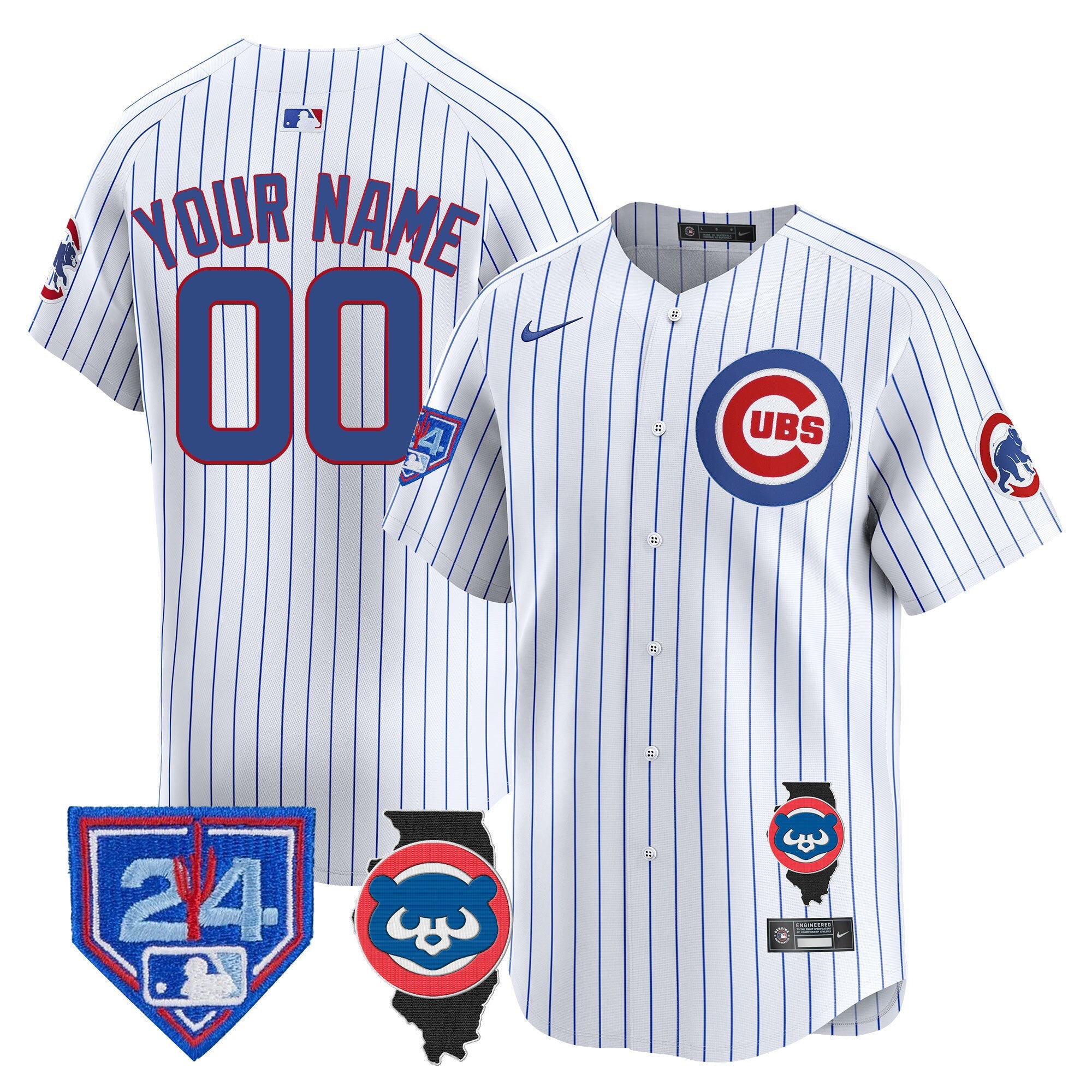 Chicago Spring Training & Illinois Patch Vapor Premier Limited Custom Jersey