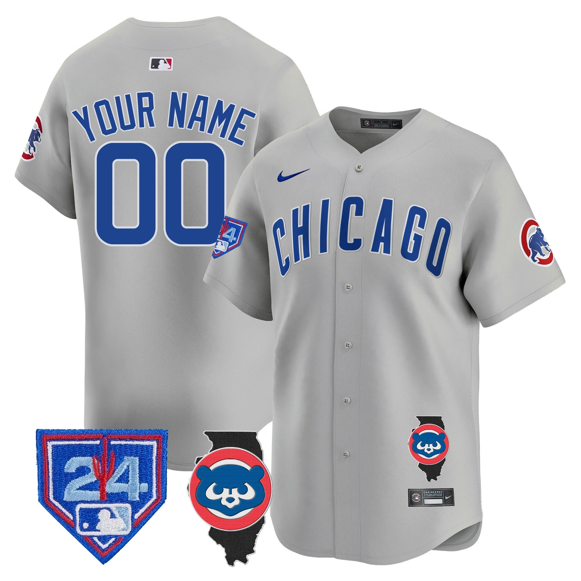 Chicago Spring Training & Illinois Patch Vapor Premier Limited Custom Jersey