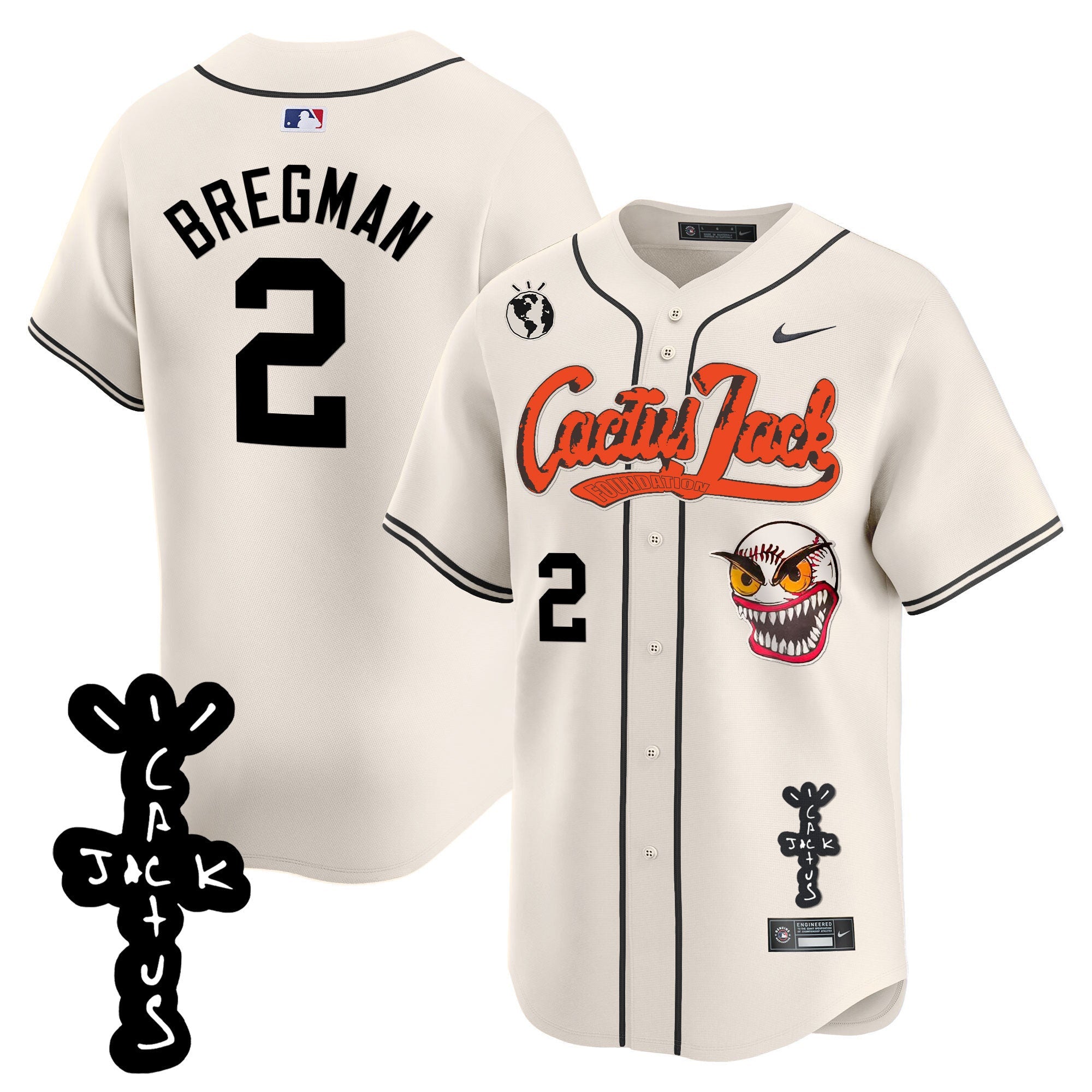 Men’s Houston Cactus Jack Patch Vapor Premier Limited Jersey – Stitched