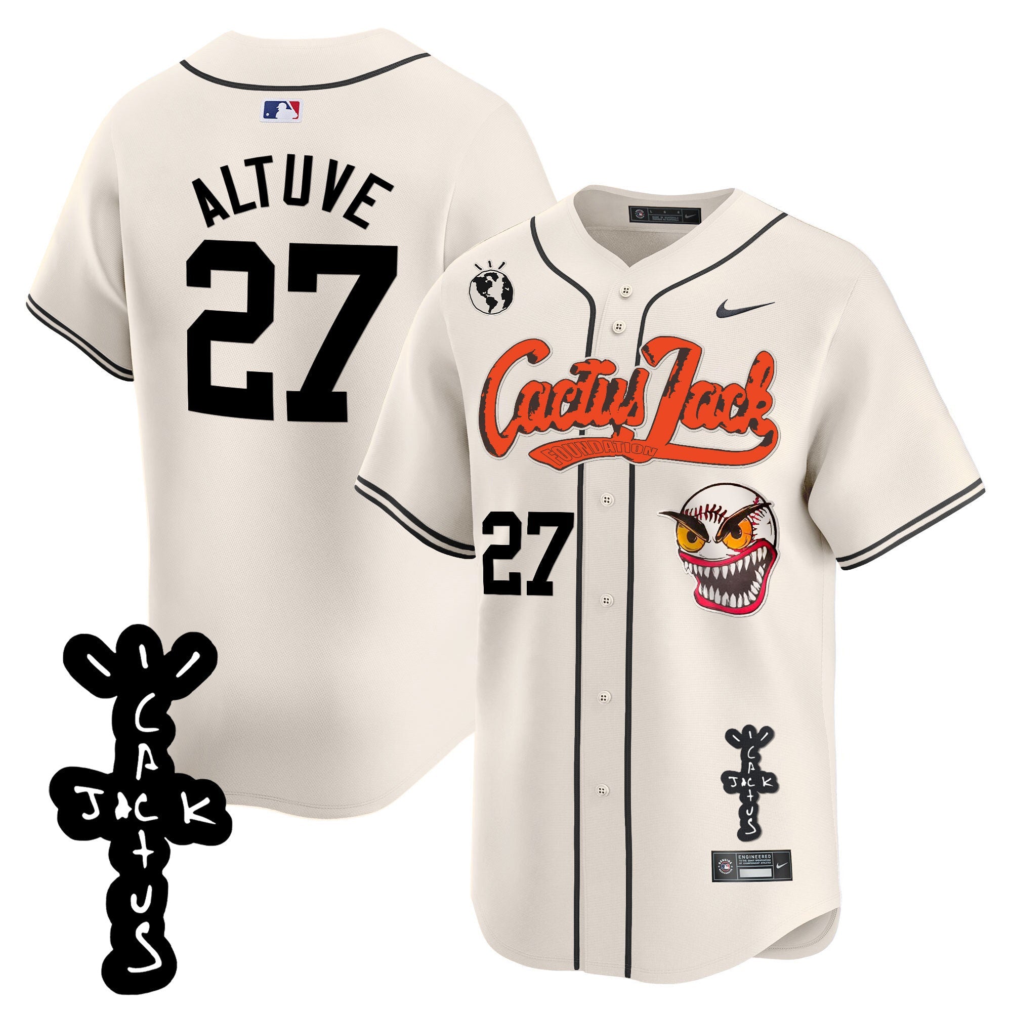 Men’s Houston Cactus Jack Patch Vapor Premier Limited Jersey – Stitched