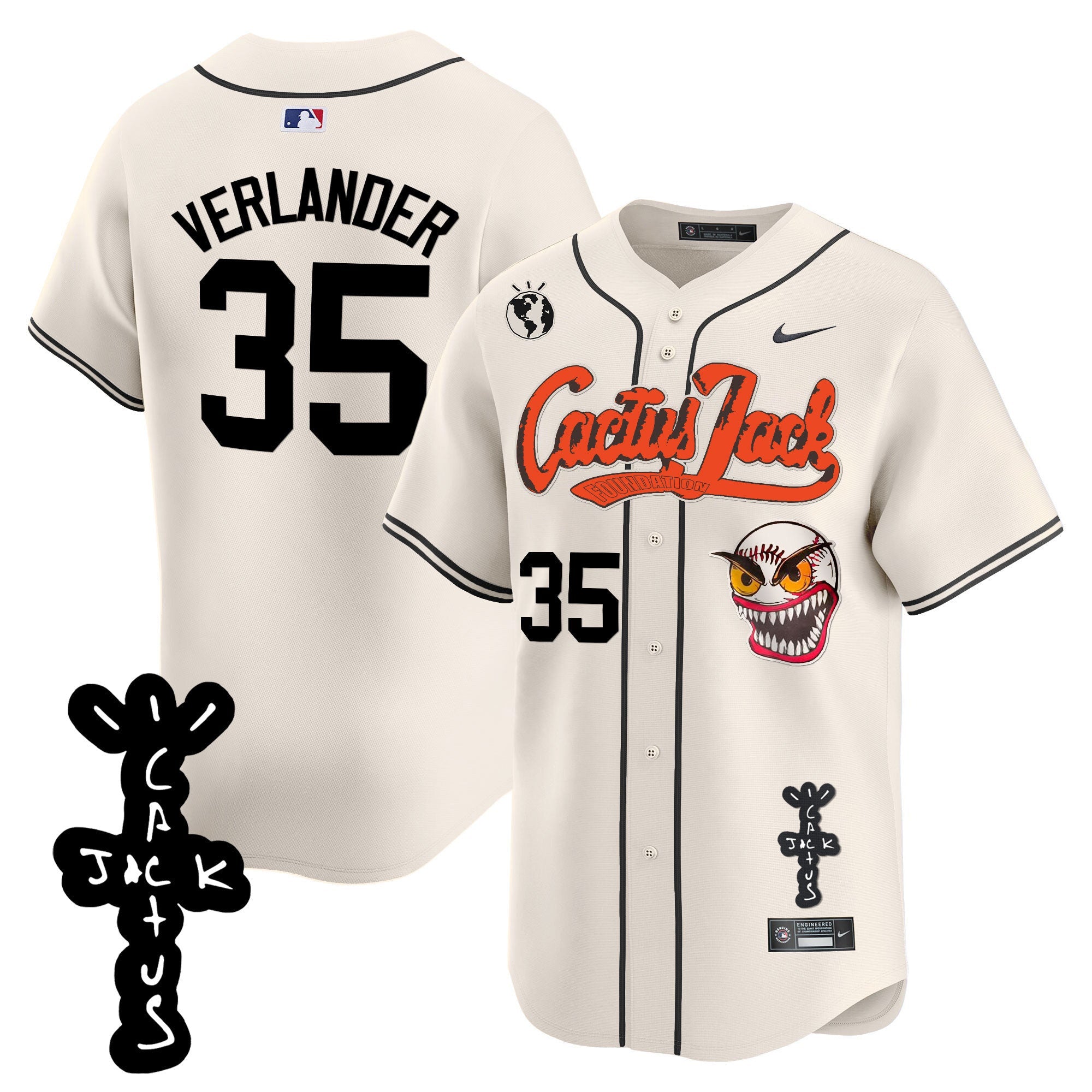 Men’s Houston Cactus Jack Patch Vapor Premier Limited Jersey – Stitched