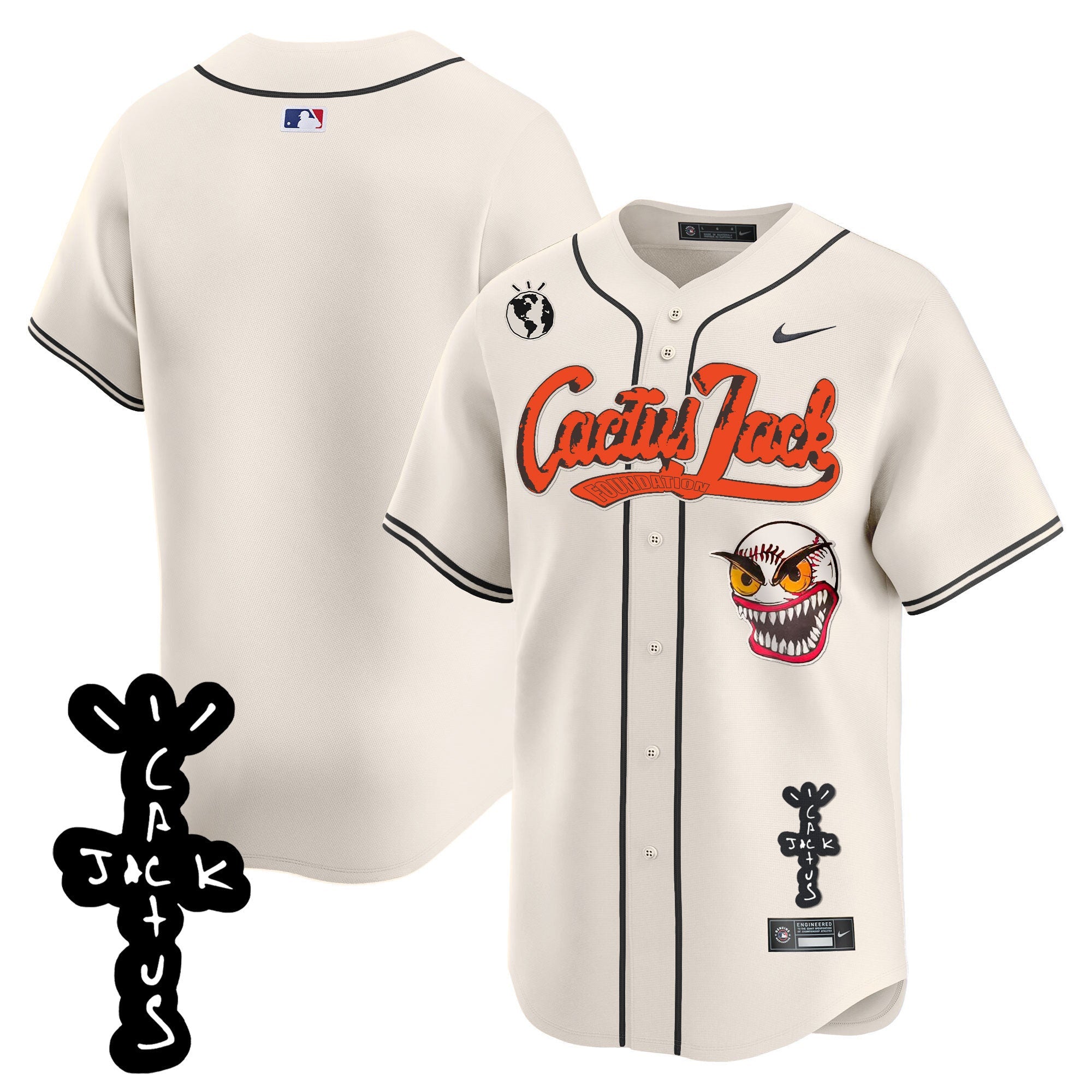 Men’s Houston Cactus Jack Patch Vapor Premier Limited Jersey – Stitched