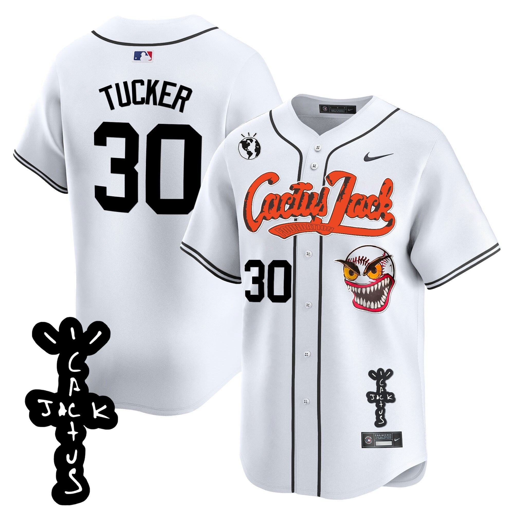 Men’s Houston Cactus Jack Patch Vapor Premier Limited Jersey – Stitched