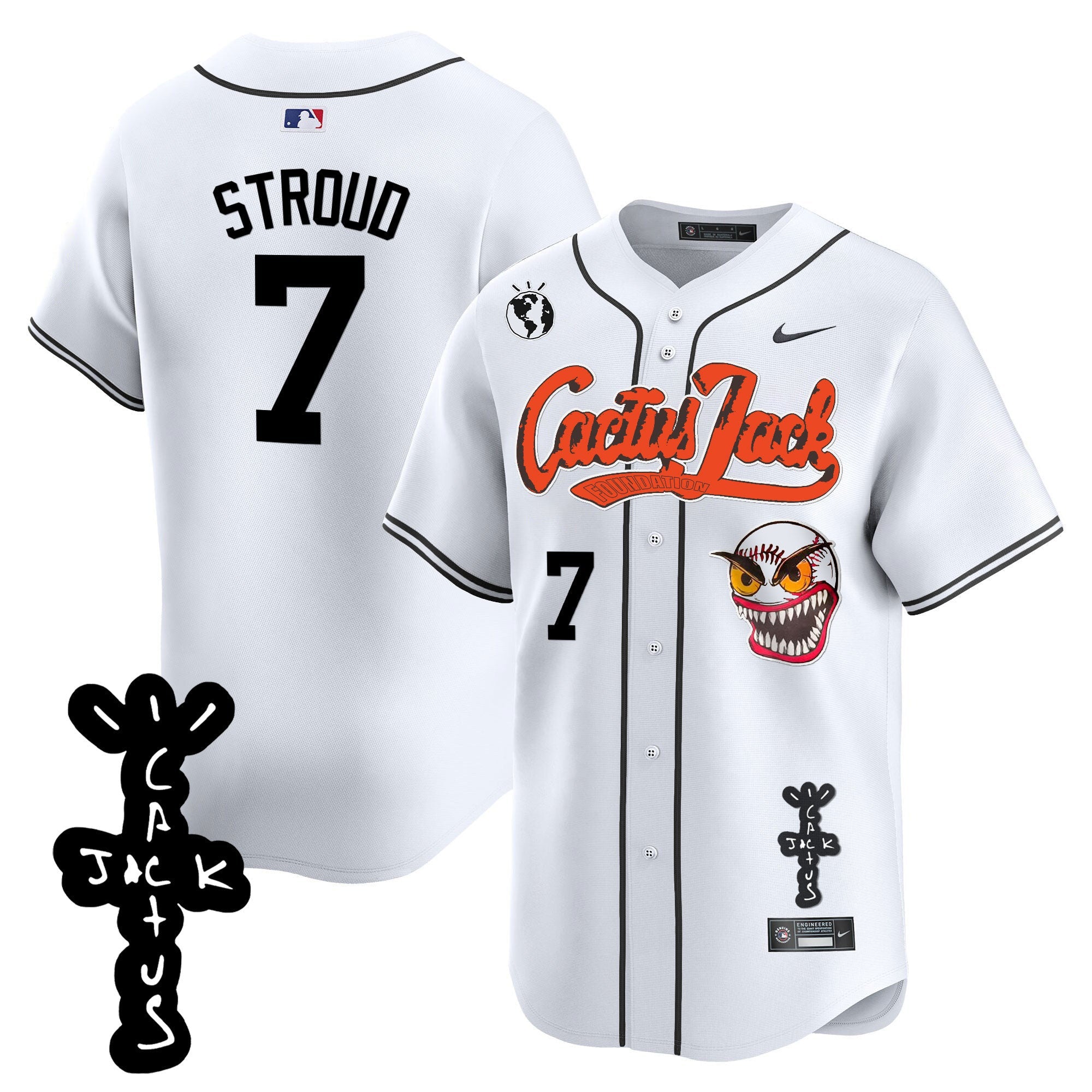 Men’s Houston Cactus Jack Patch Vapor Premier Limited Jersey – Stitched