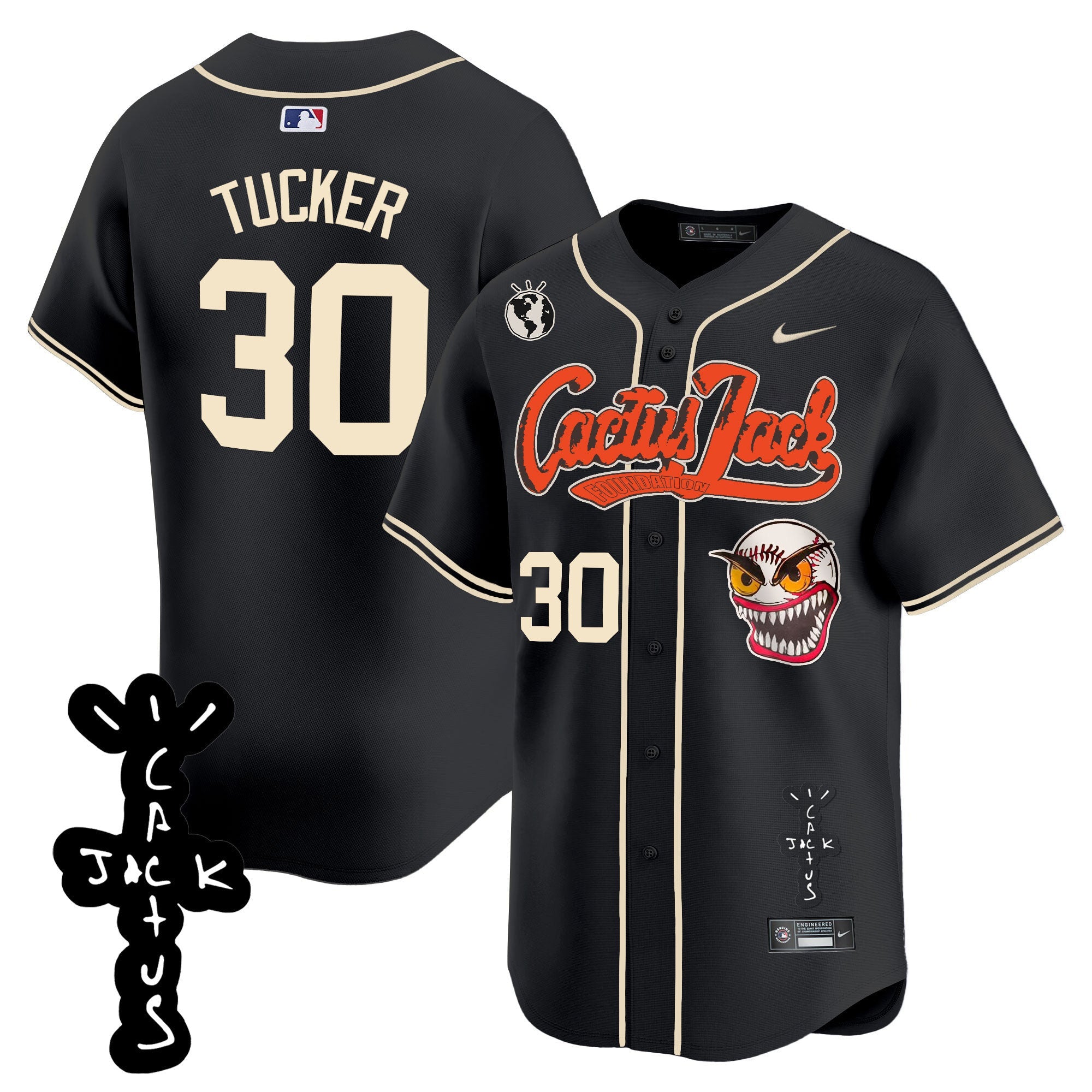 Men’s Houston Cactus Jack Patch Vapor Premier Limited Jersey – Stitched