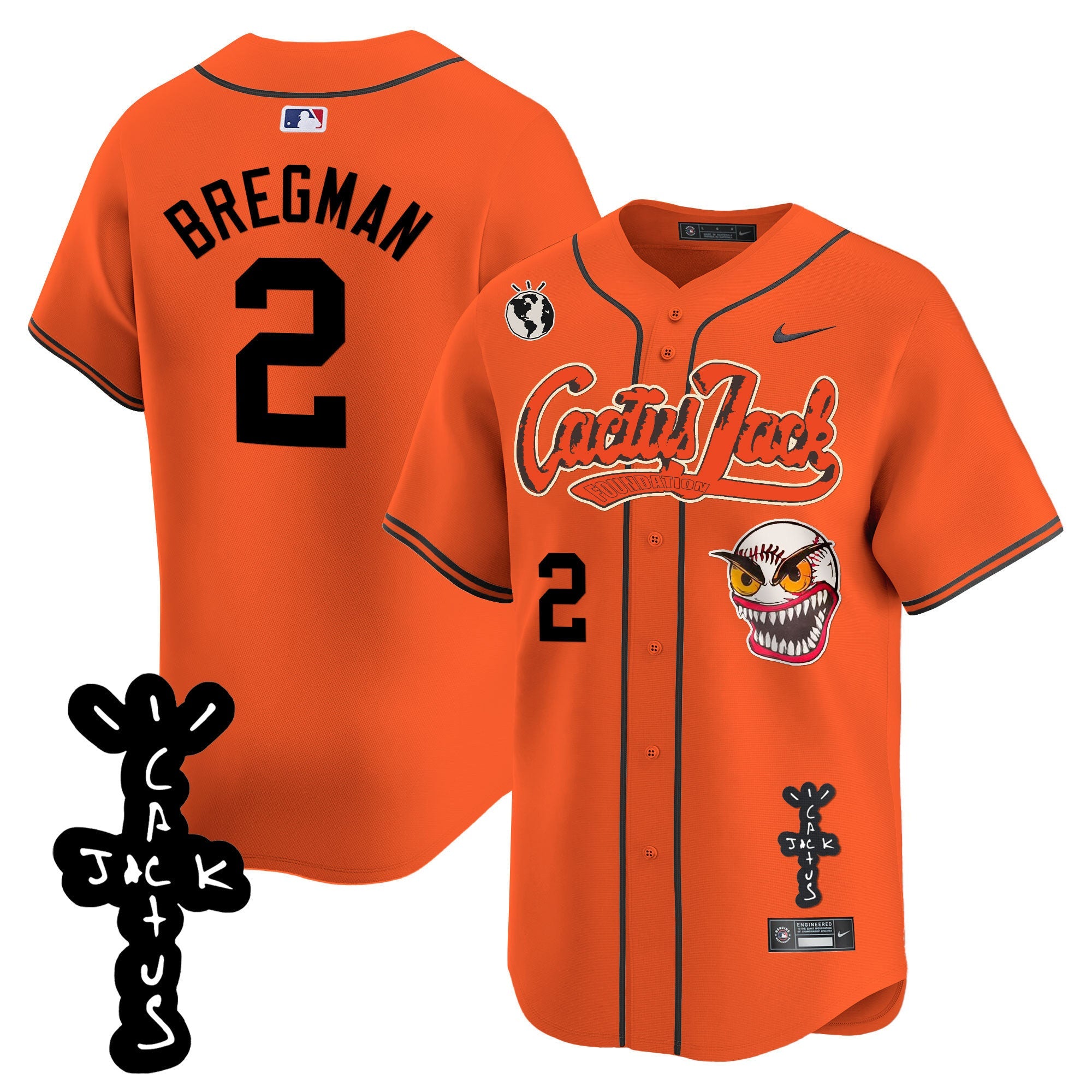 Men’s Houston Cactus Jack Patch Vapor Premier Limited Jersey – Stitched