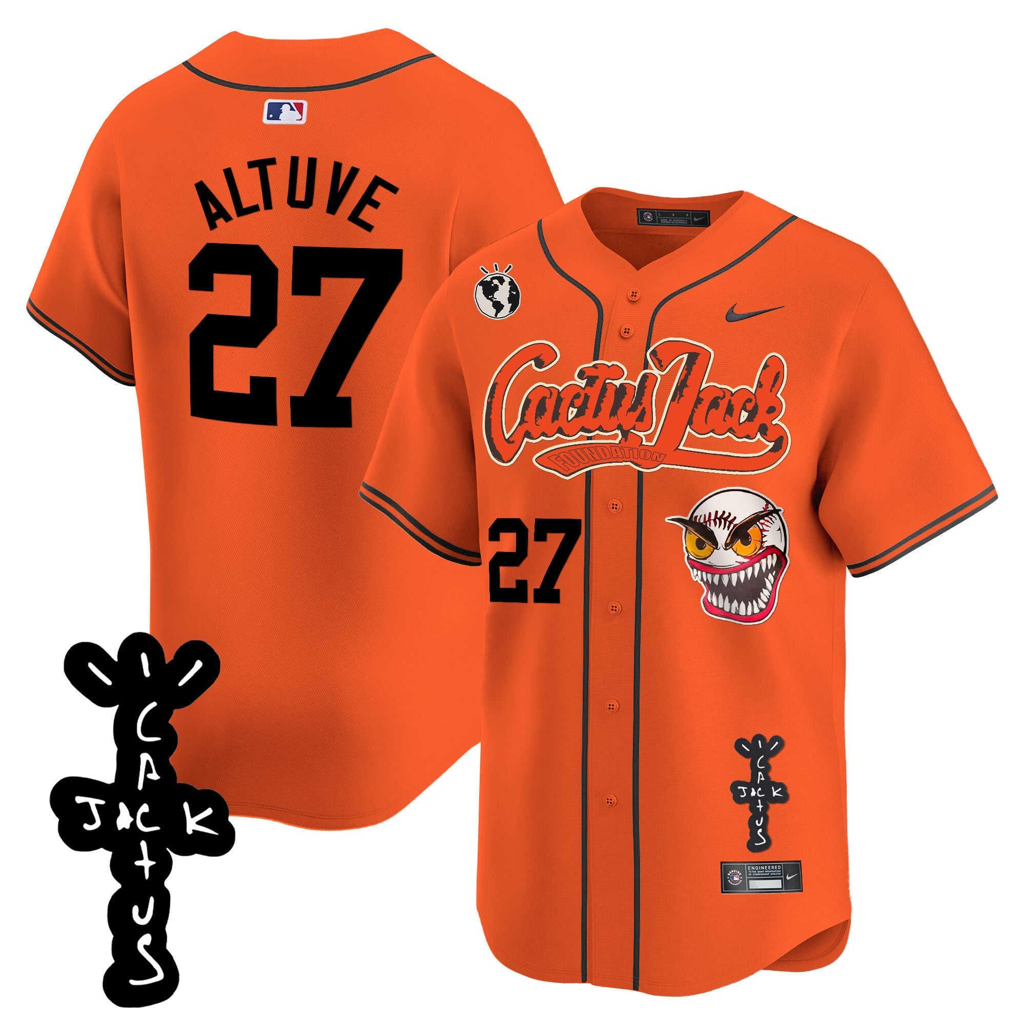 Men’s Houston Cactus Jack Patch Vapor Premier Limited Jersey – Stitched