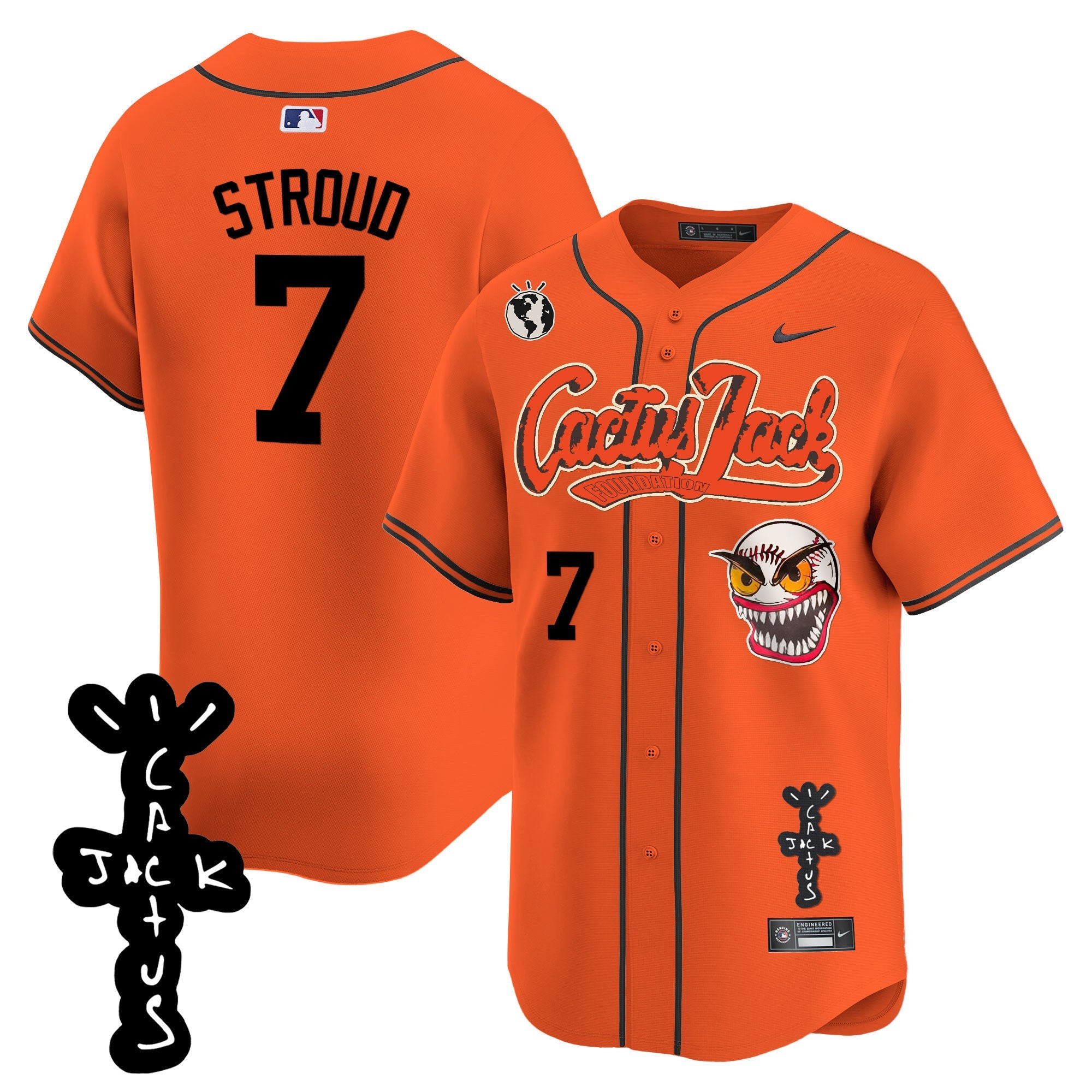 Men’s Houston Cactus Jack Patch Vapor Premier Limited Jersey – Stitched