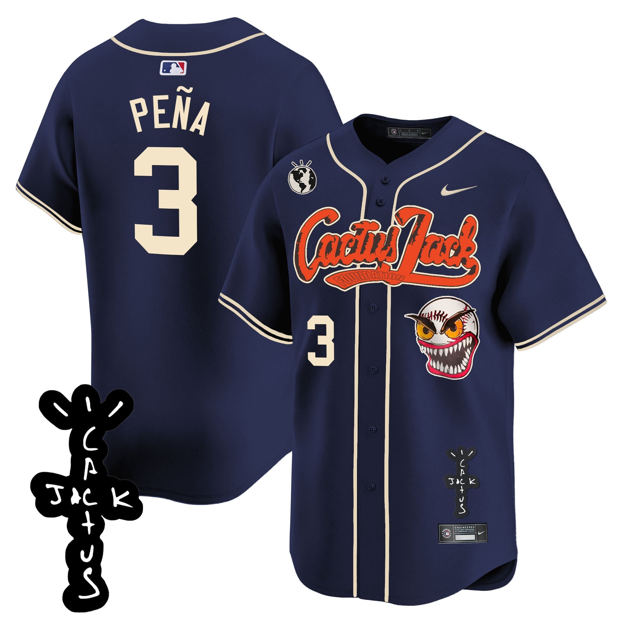 Men’s Houston Cactus Jack Patch Vapor Premier Limited Jersey – Stitched