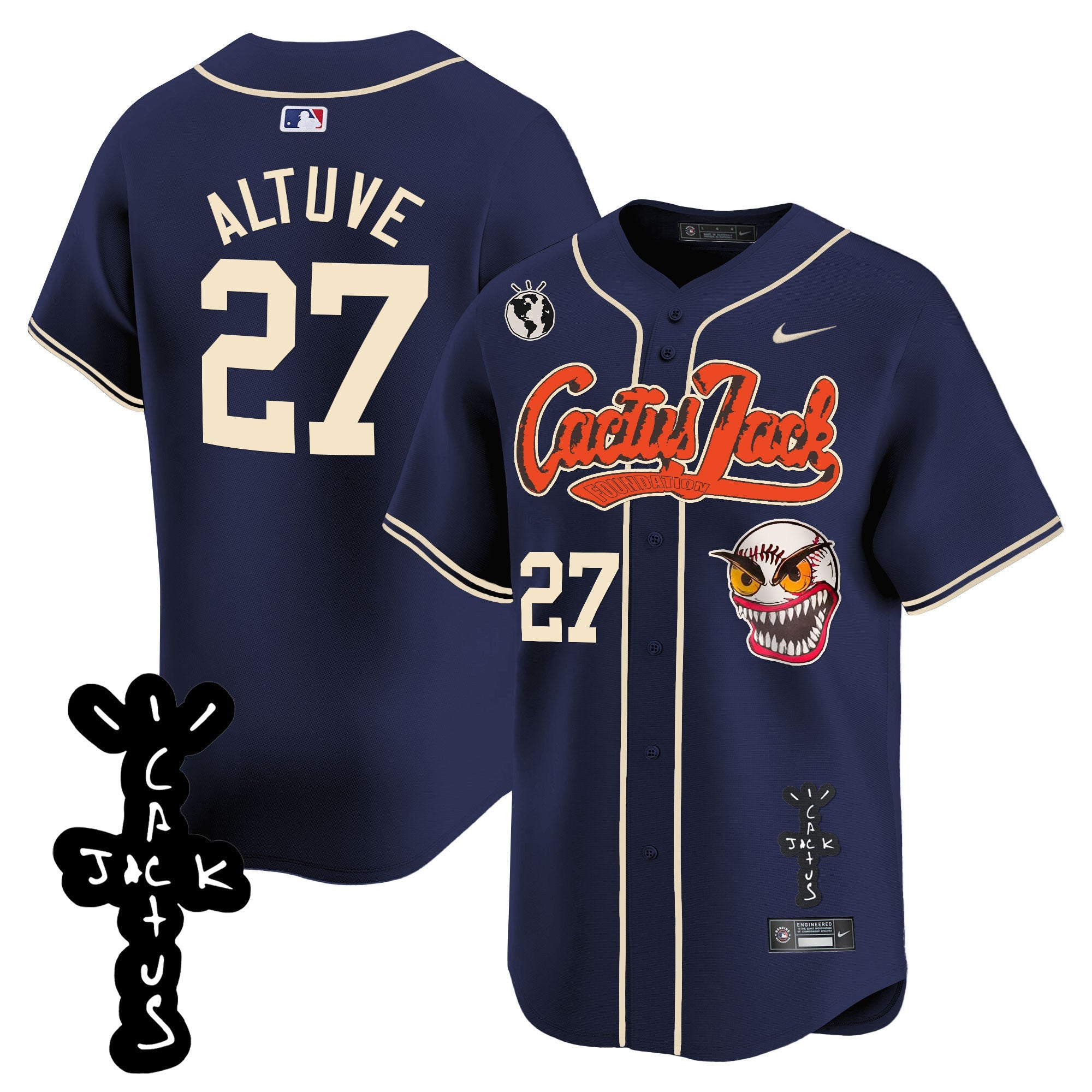 Men’s Houston Cactus Jack Patch Vapor Premier Limited Jersey – Stitched