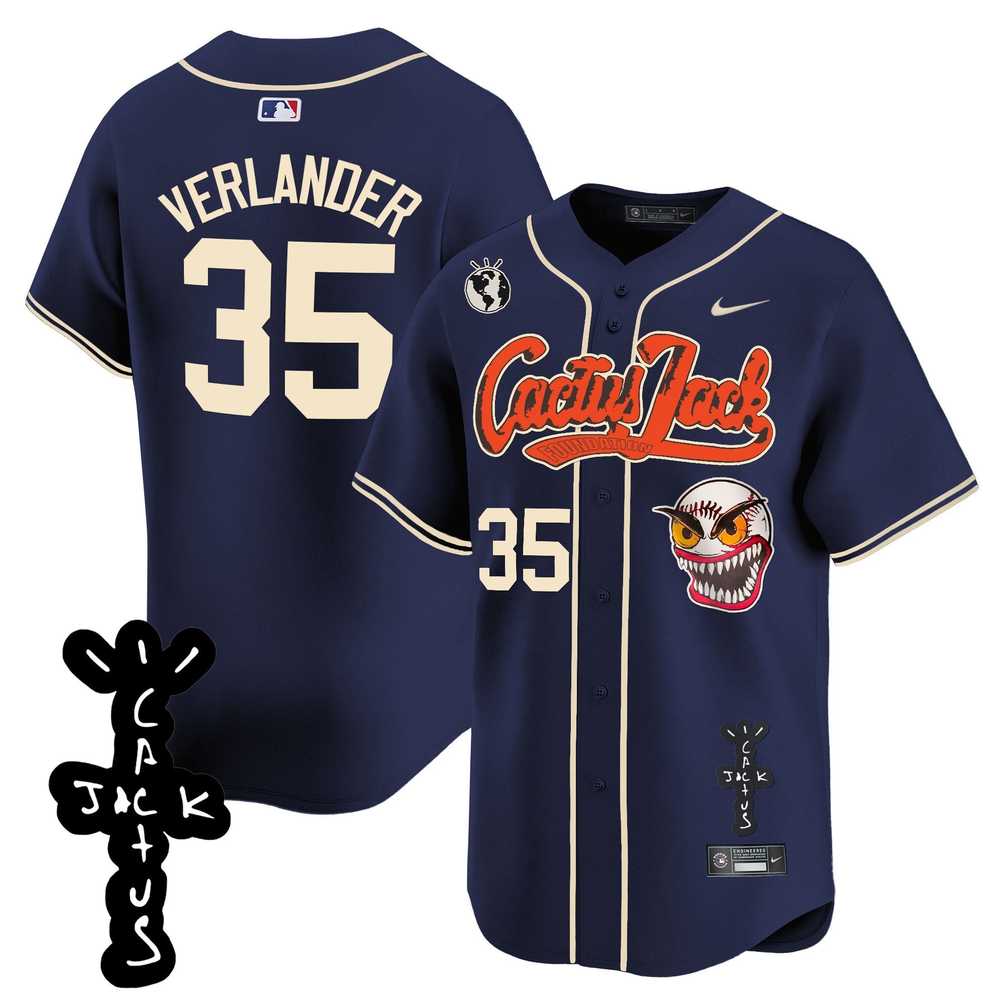 Men’s Houston Cactus Jack Patch Vapor Premier Limited Jersey – Stitched
