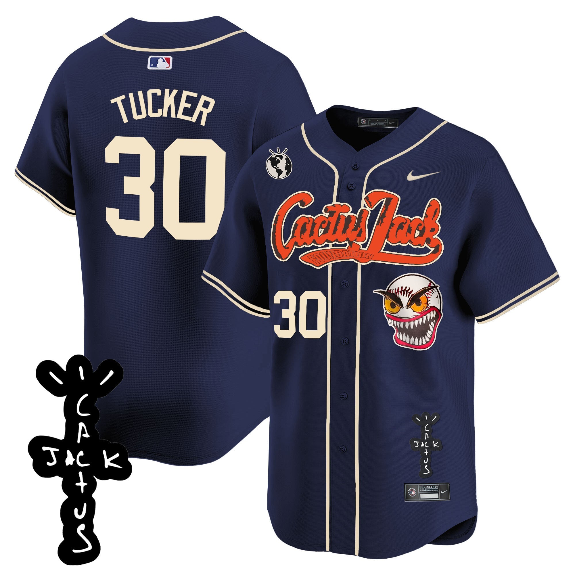 Men’s Houston Cactus Jack Patch Vapor Premier Limited Jersey – Stitched