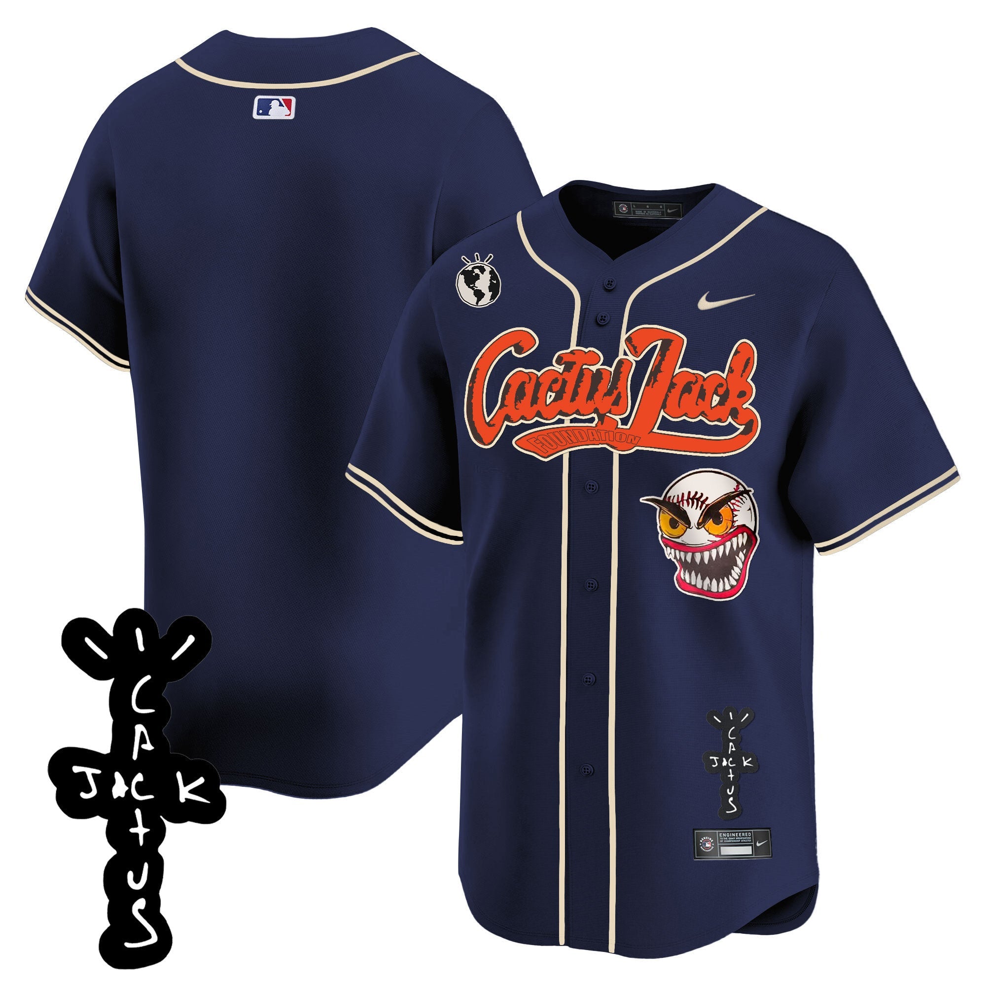 Men’s Houston Cactus Jack Patch Vapor Premier Limited Jersey – Stitched