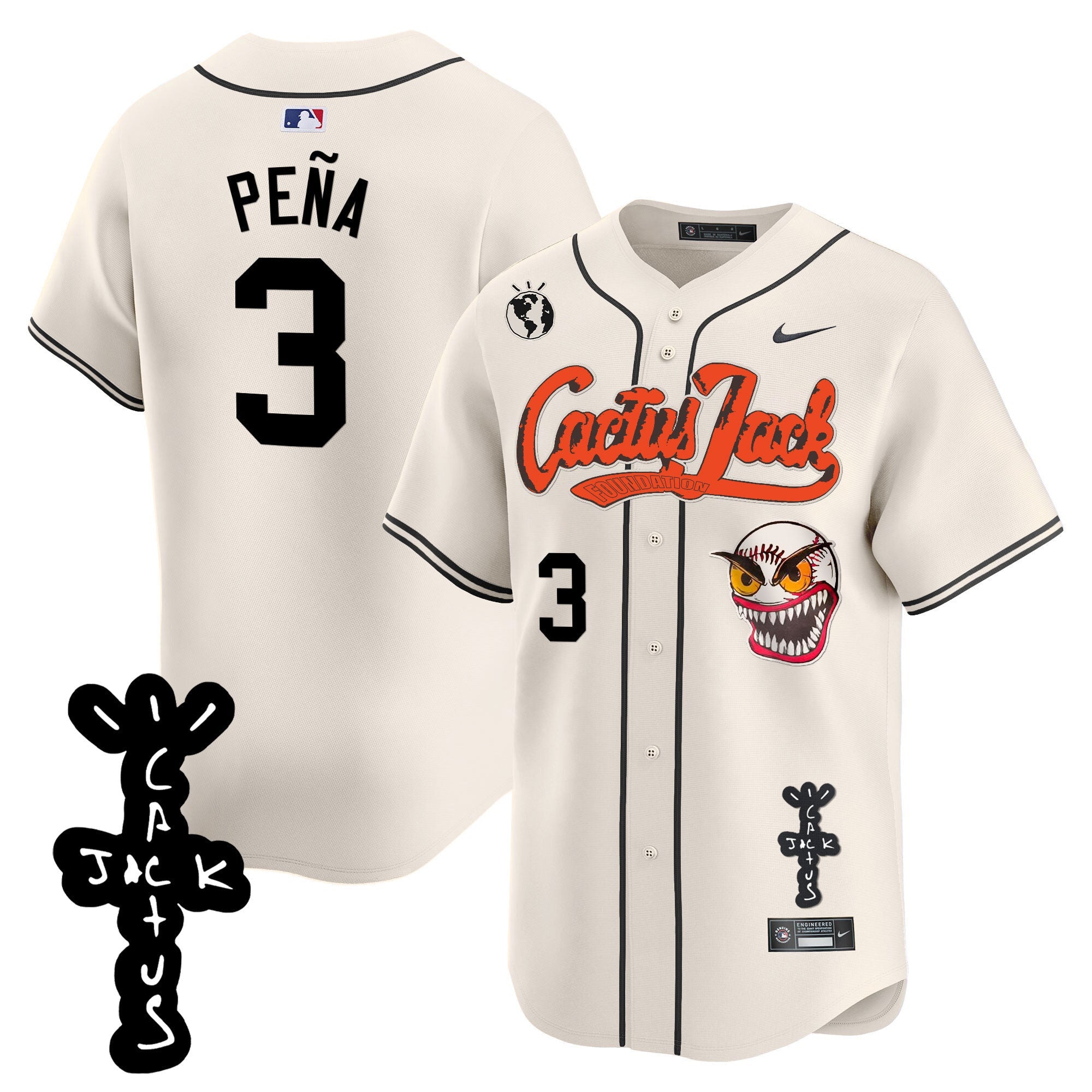 Men’s Houston Cactus Jack Patch Vapor Premier Limited Jersey – Stitched