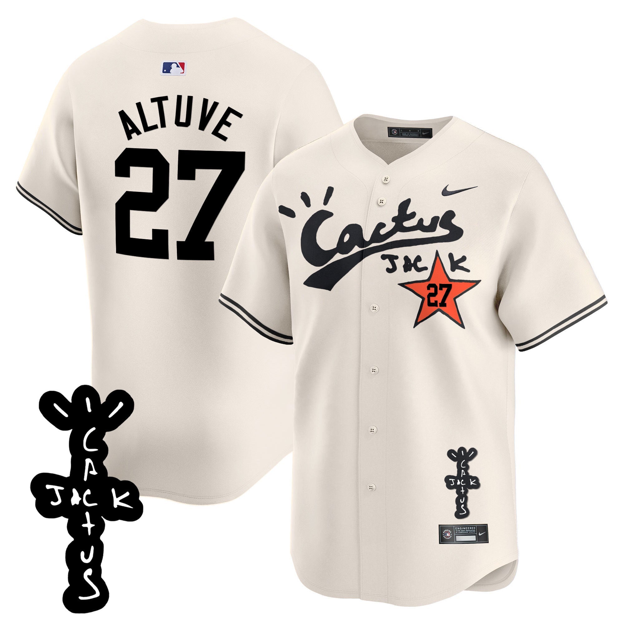 Men’s Houston Cactus Jack Patch Vapor Premier Limited Jersey V2 – Stitched