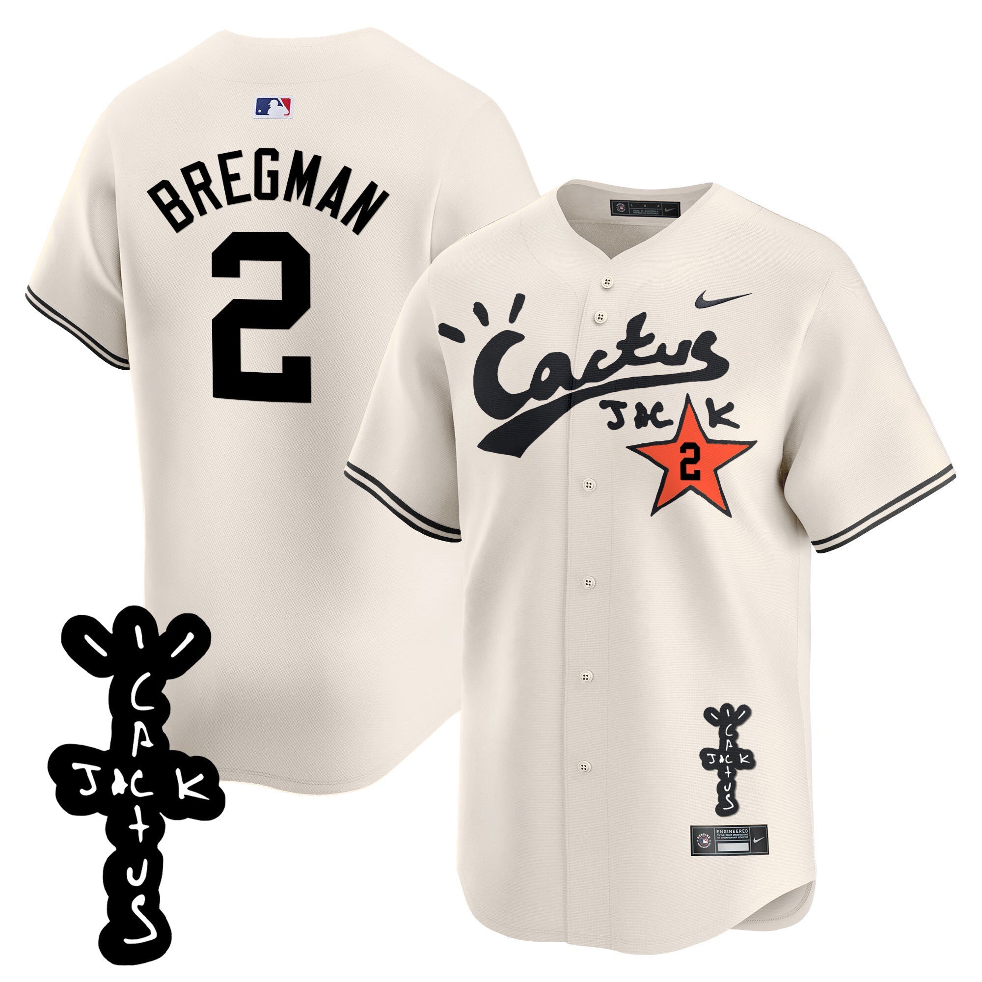 Men’s Houston Cactus Jack Patch Vapor Premier Limited Jersey V2 – Stitched
