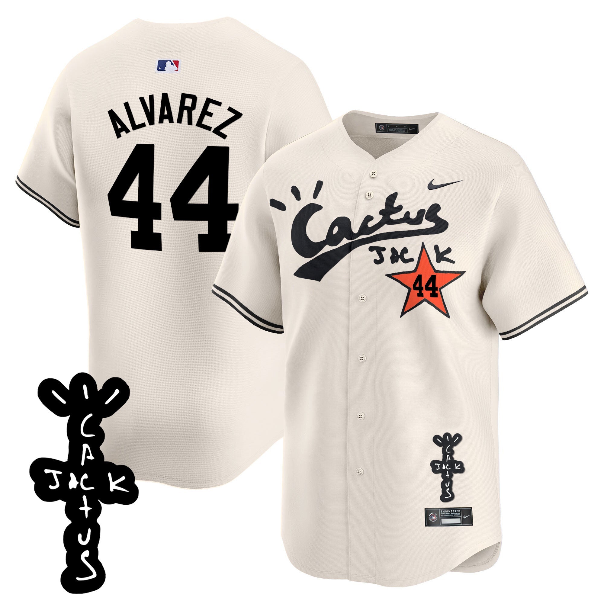 Men’s Houston Cactus Jack Patch Vapor Premier Limited Jersey V2 – Stitched