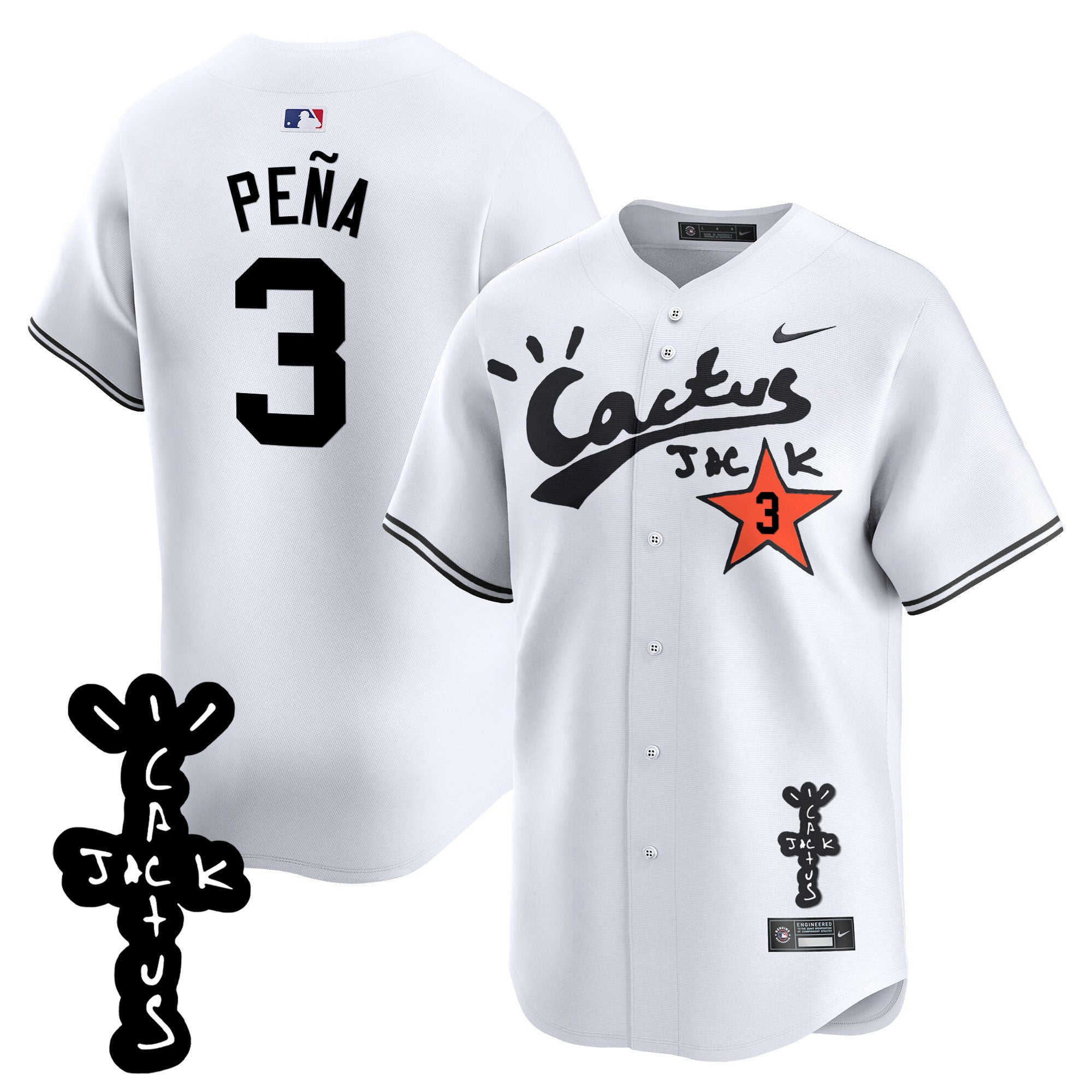 Men’s Houston Cactus Jack Patch Vapor Premier Limited Jersey V2 – Stitched