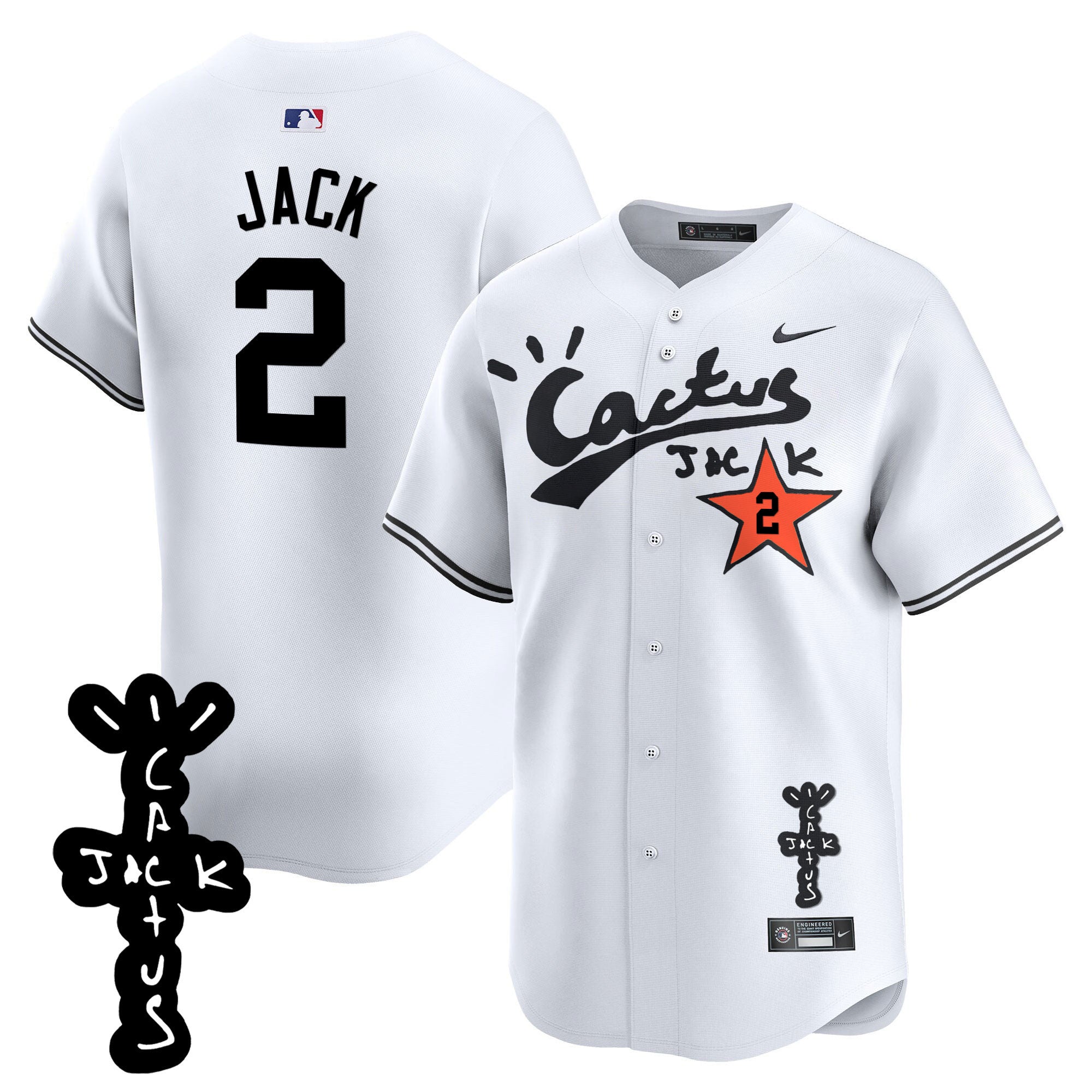 Men’s Houston Cactus Jack Patch Vapor Premier Limited Jersey V2 – Stitched