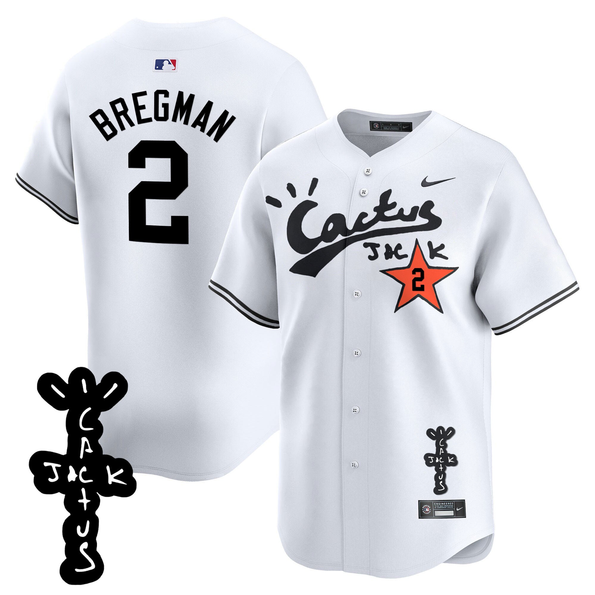 Men’s Houston Cactus Jack Patch Vapor Premier Limited Jersey V2 – Stitched