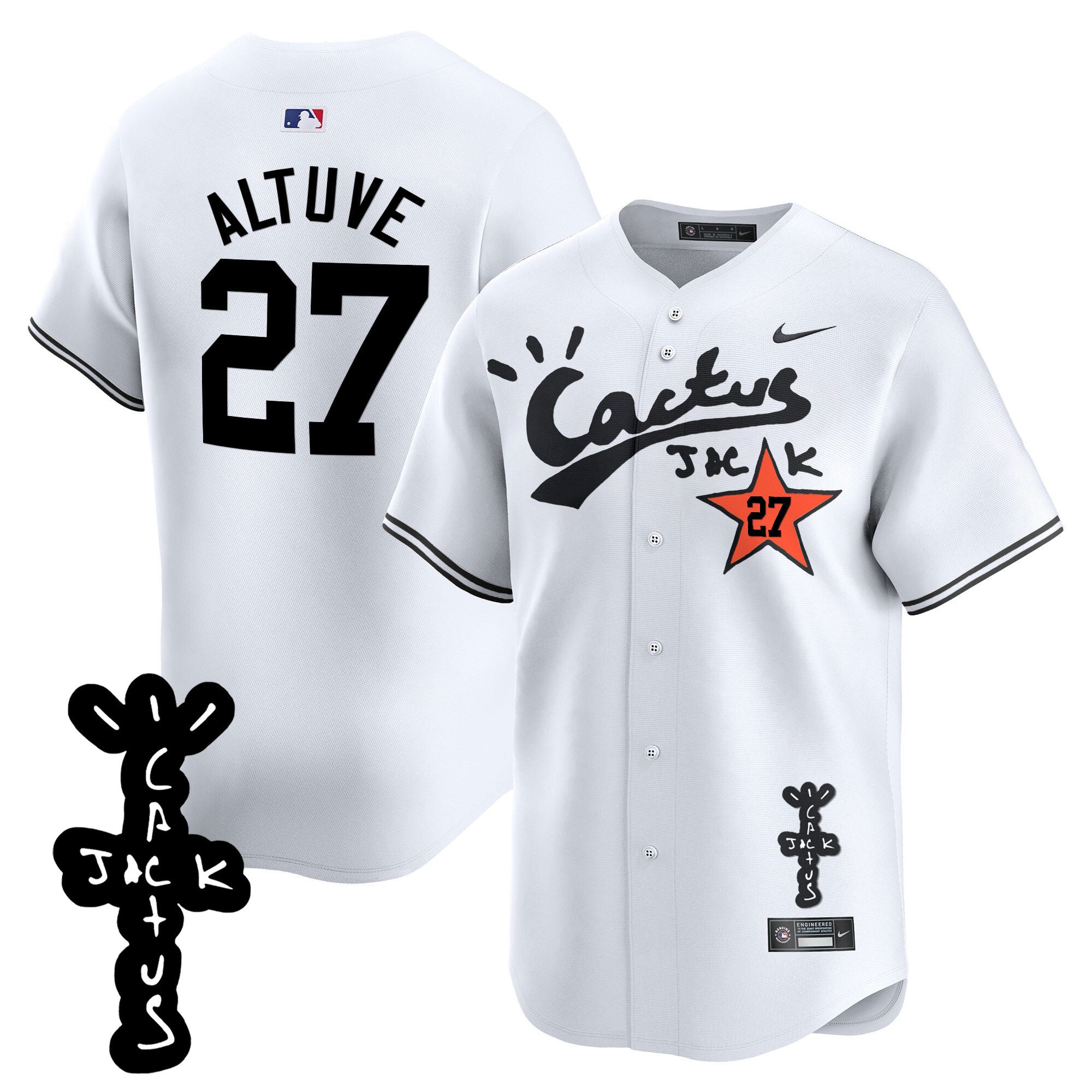 Men’s Houston Cactus Jack Patch Vapor Premier Limited Jersey V2 – Stitched