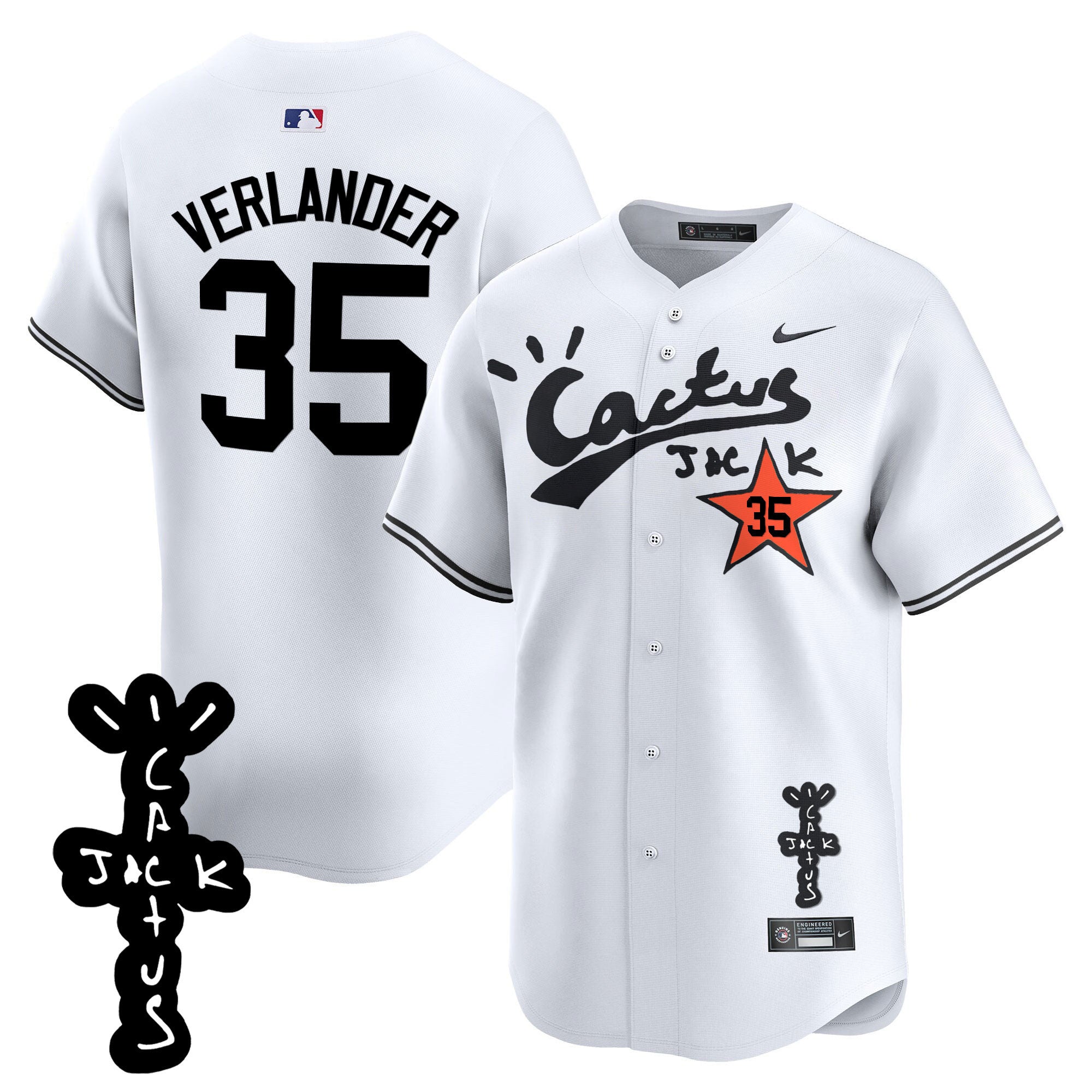 Men’s Houston Cactus Jack Patch Vapor Premier Limited Jersey V2 – Stitched