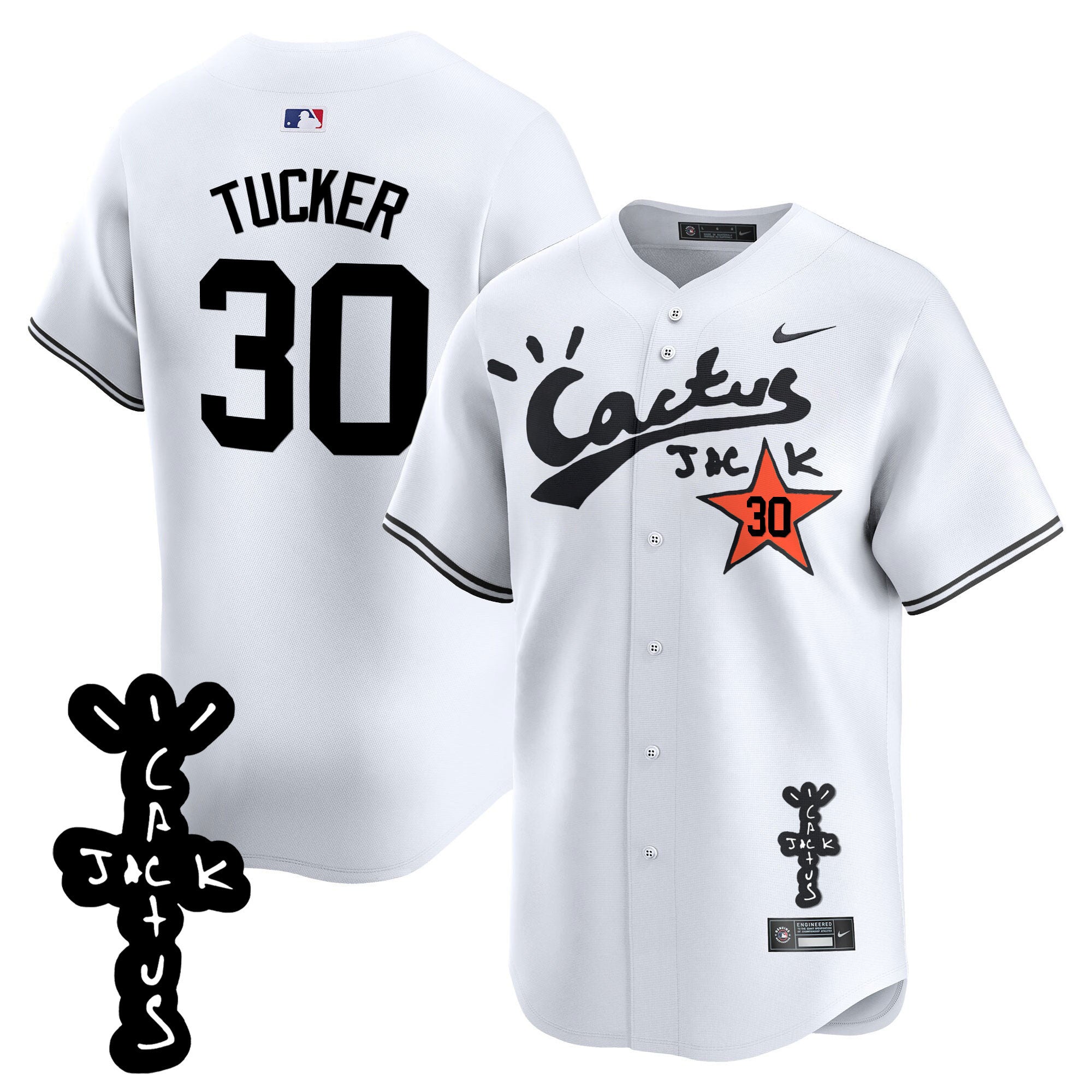 Men’s Houston Cactus Jack Patch Vapor Premier Limited Jersey V2 – Stitched