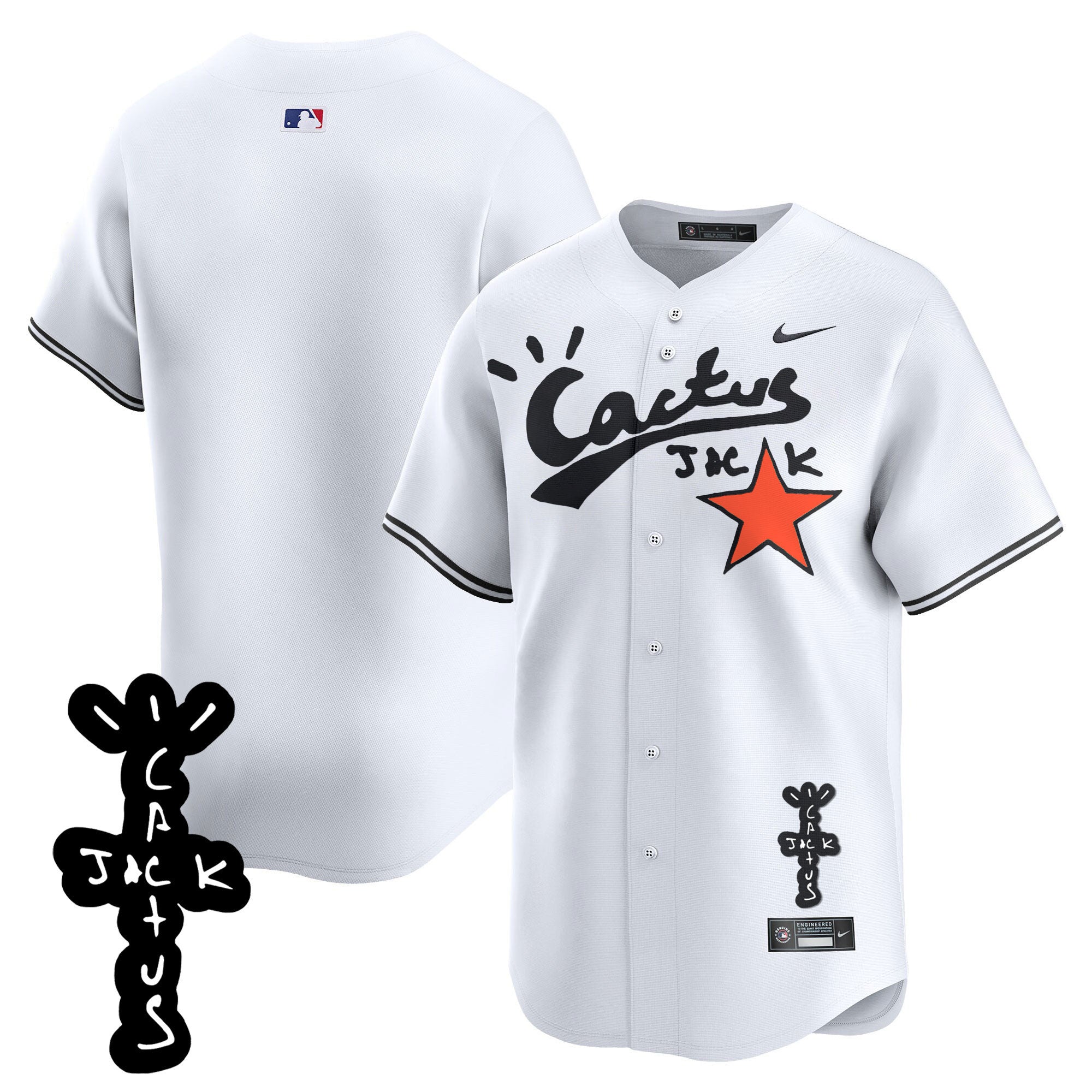 Men’s Houston Cactus Jack Patch Vapor Premier Limited Jersey V2 – Stitched