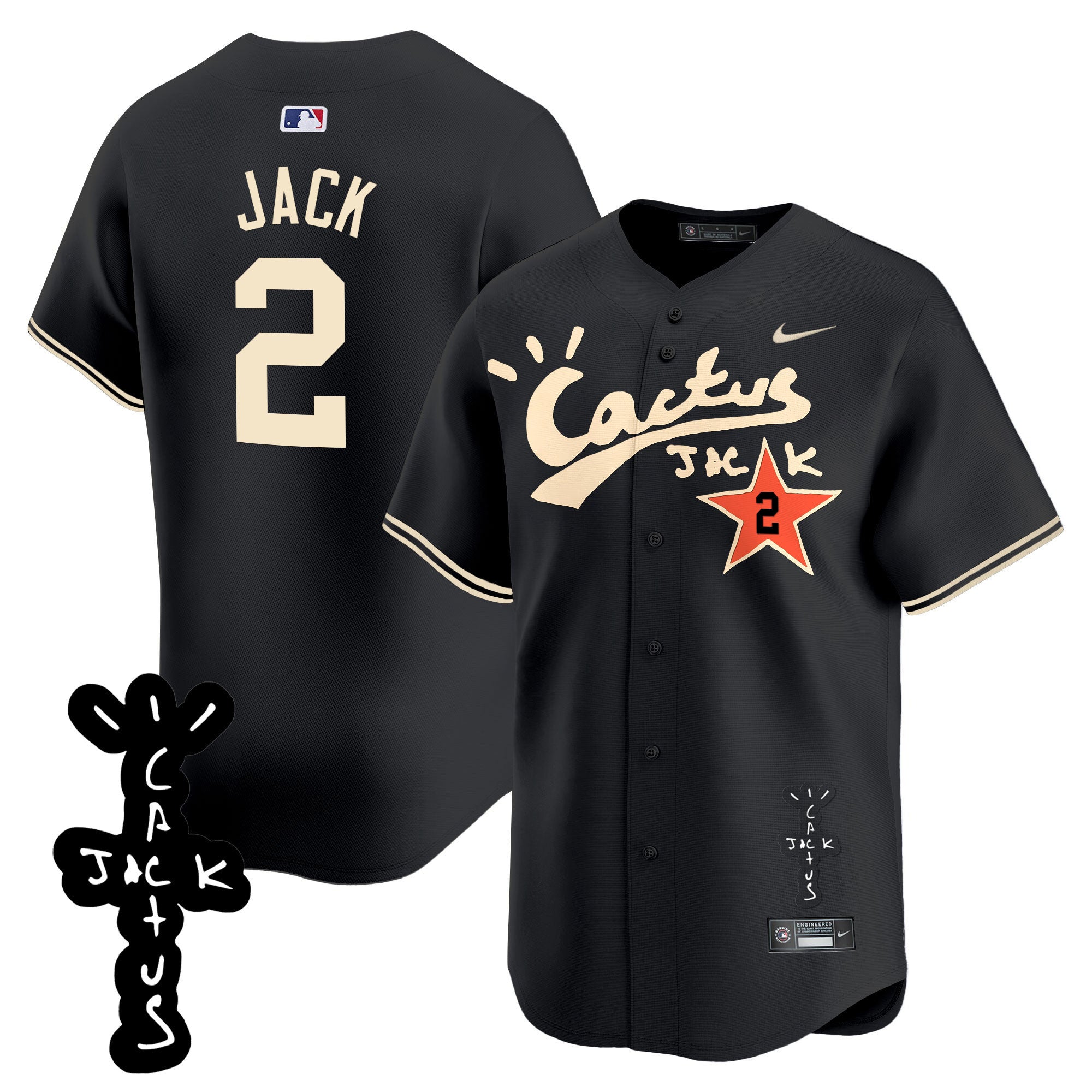Men’s Houston Cactus Jack Patch Vapor Premier Limited Jersey V2 – Stitched