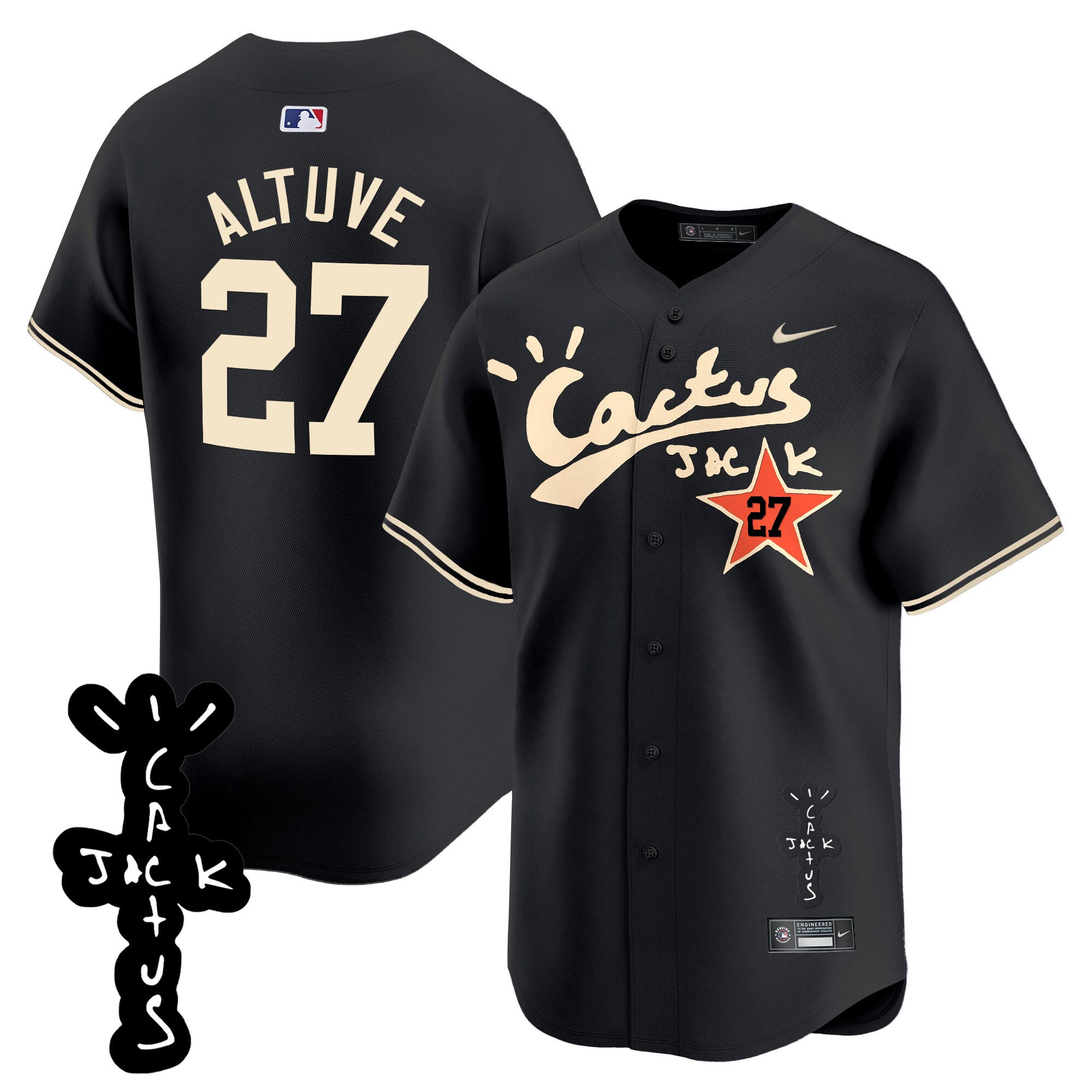 Men’s Houston Cactus Jack Patch Vapor Premier Limited Jersey V2 – Stitched